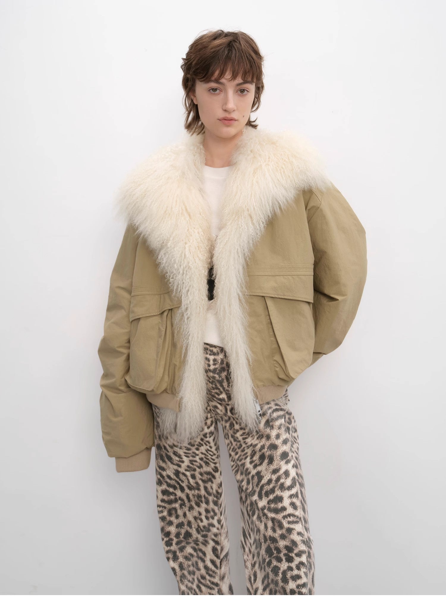 "Winter is coming" Waterproof Detachable Wool Collar Short Parka