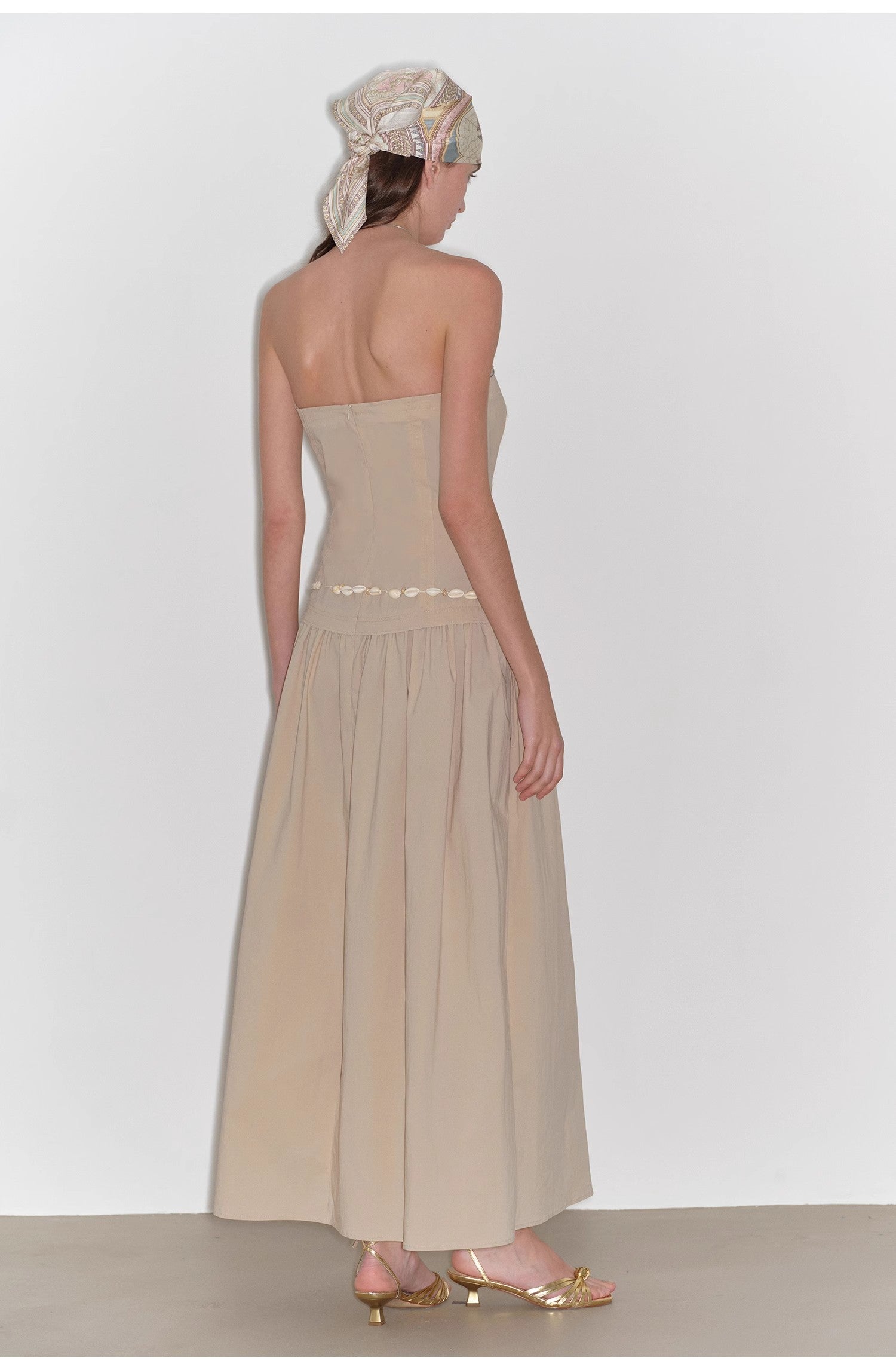 "Summer Formula" Bust-Wrapped Long-Waisted Dress