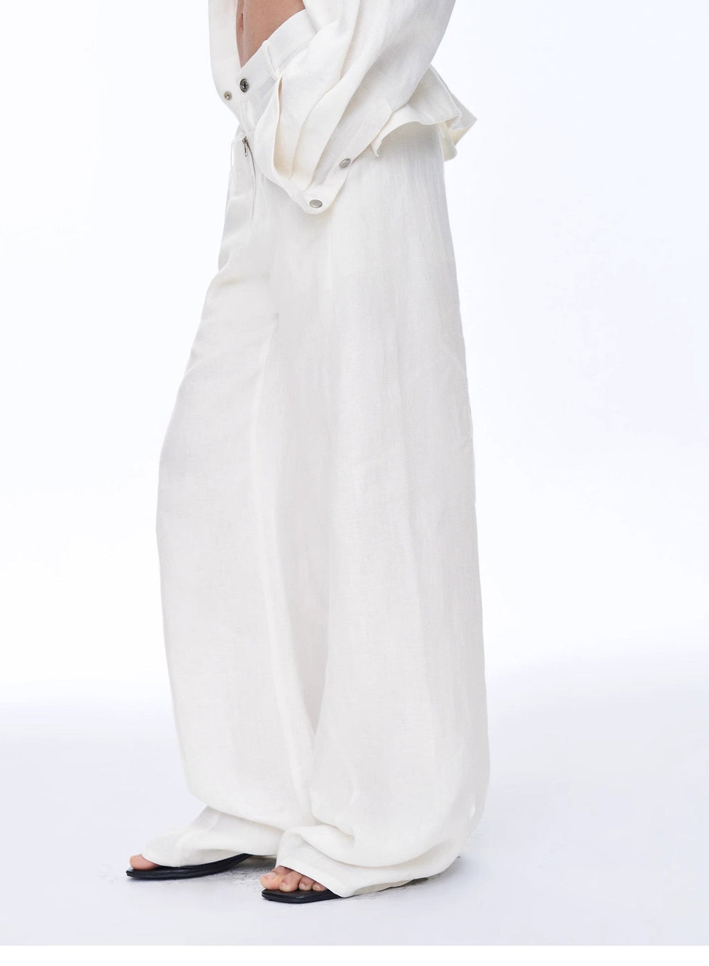 "Berlin Street" Double Waistband Linen Pants