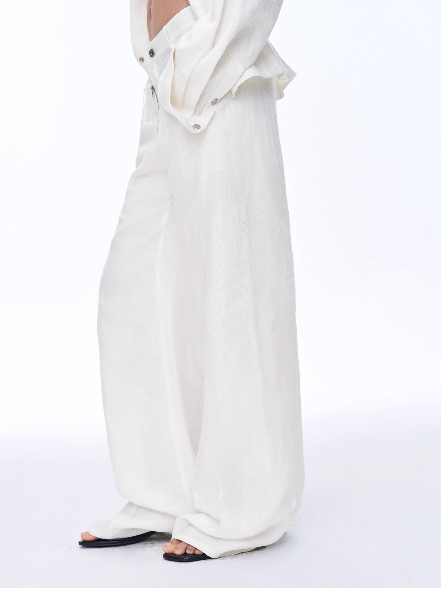 "Berlin Street" Double Waistband Linen Pants