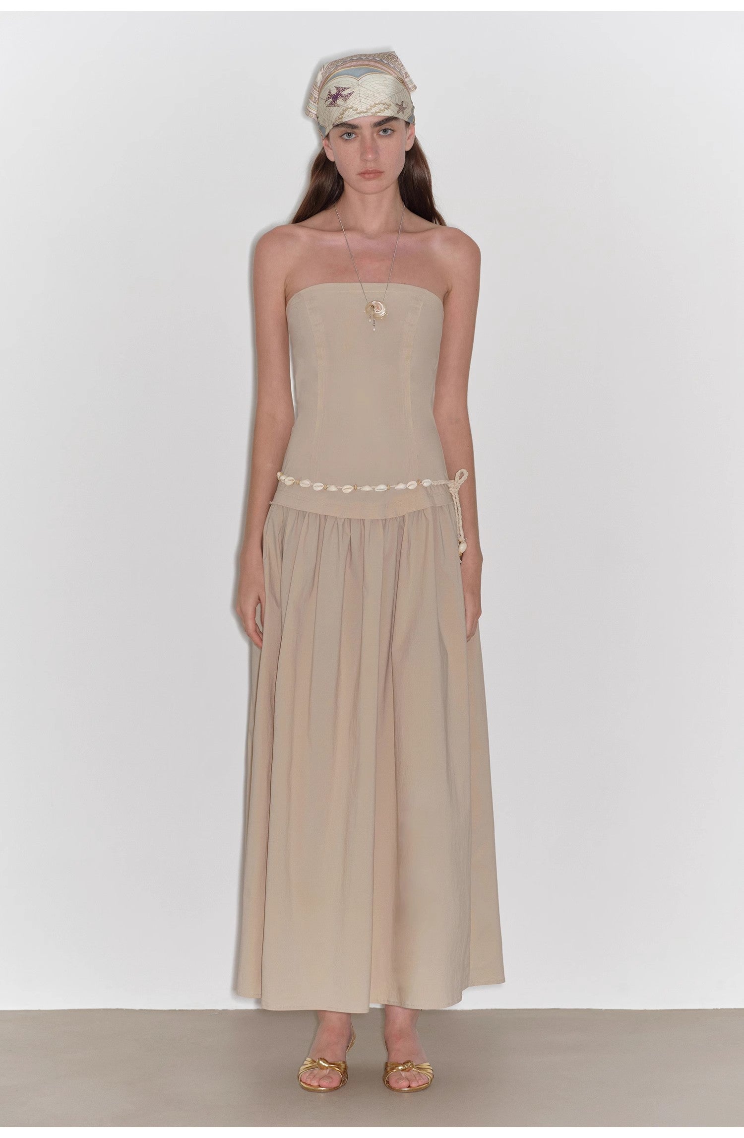 "Summer Formula" Bust-Wrapped Long-Waisted Dress