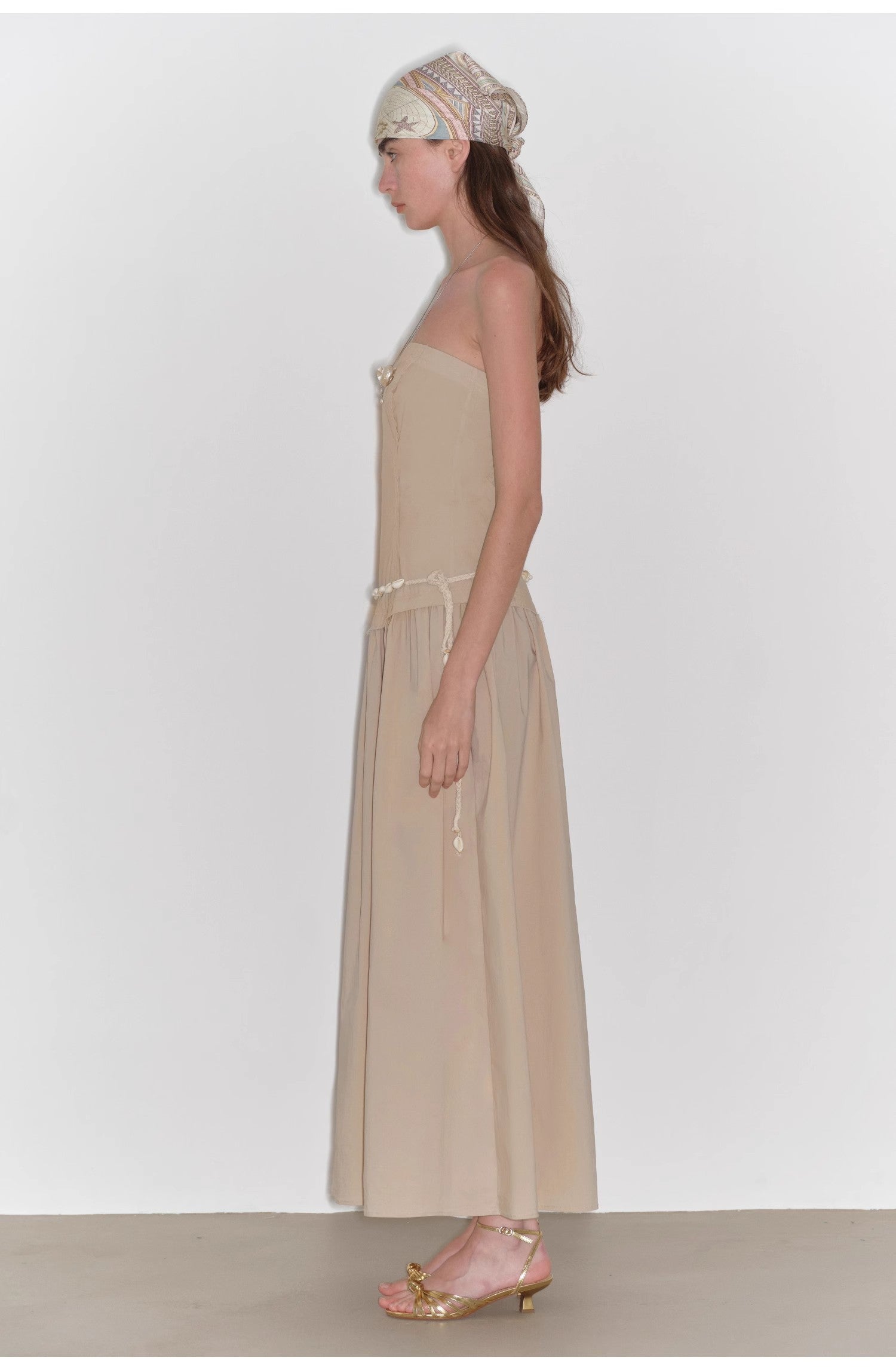 "Summer Formula" Bust-Wrapped Long-Waisted Dress