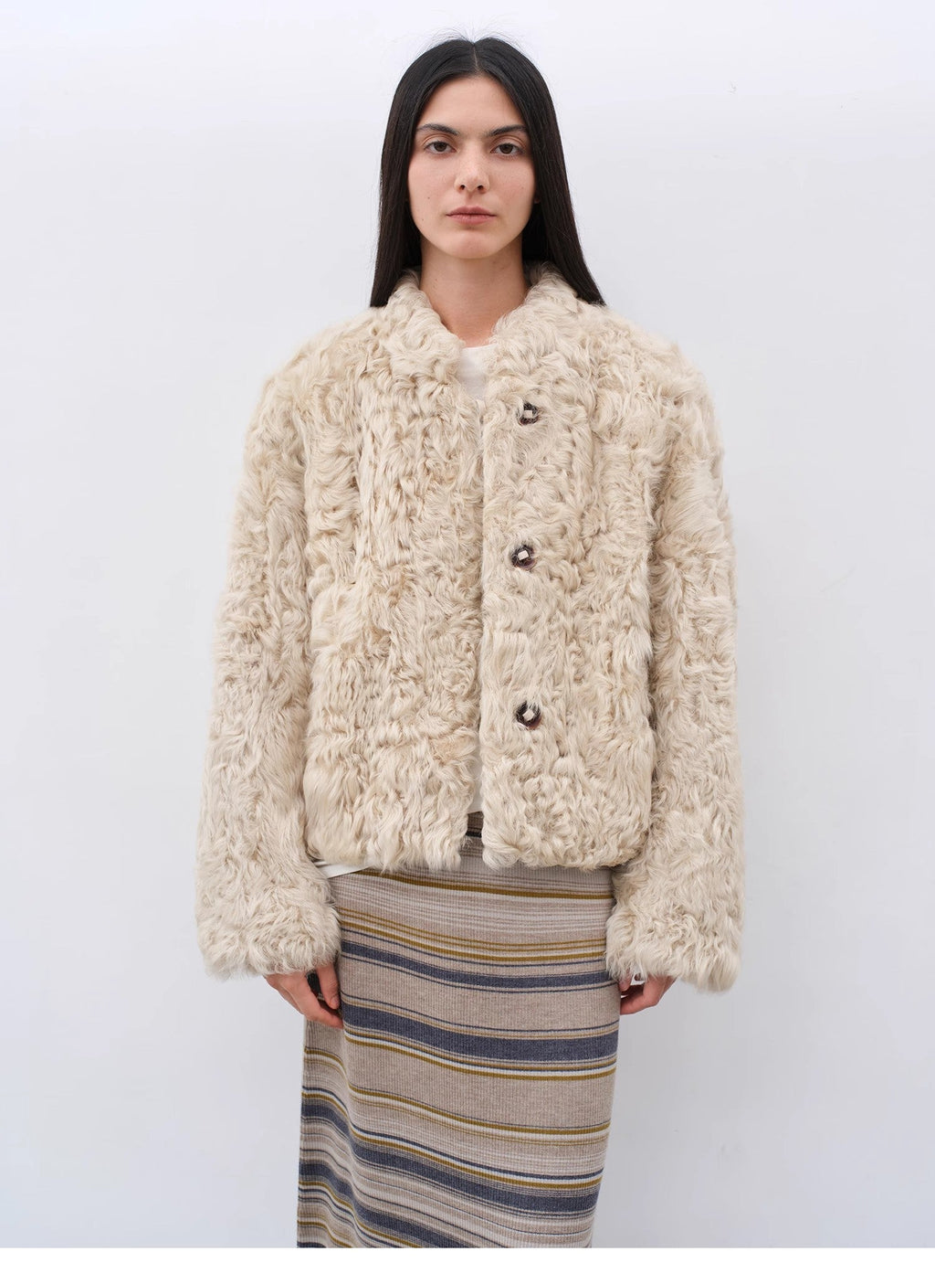 "Little Bear's Thoughts" Sheepskin Wool Coat