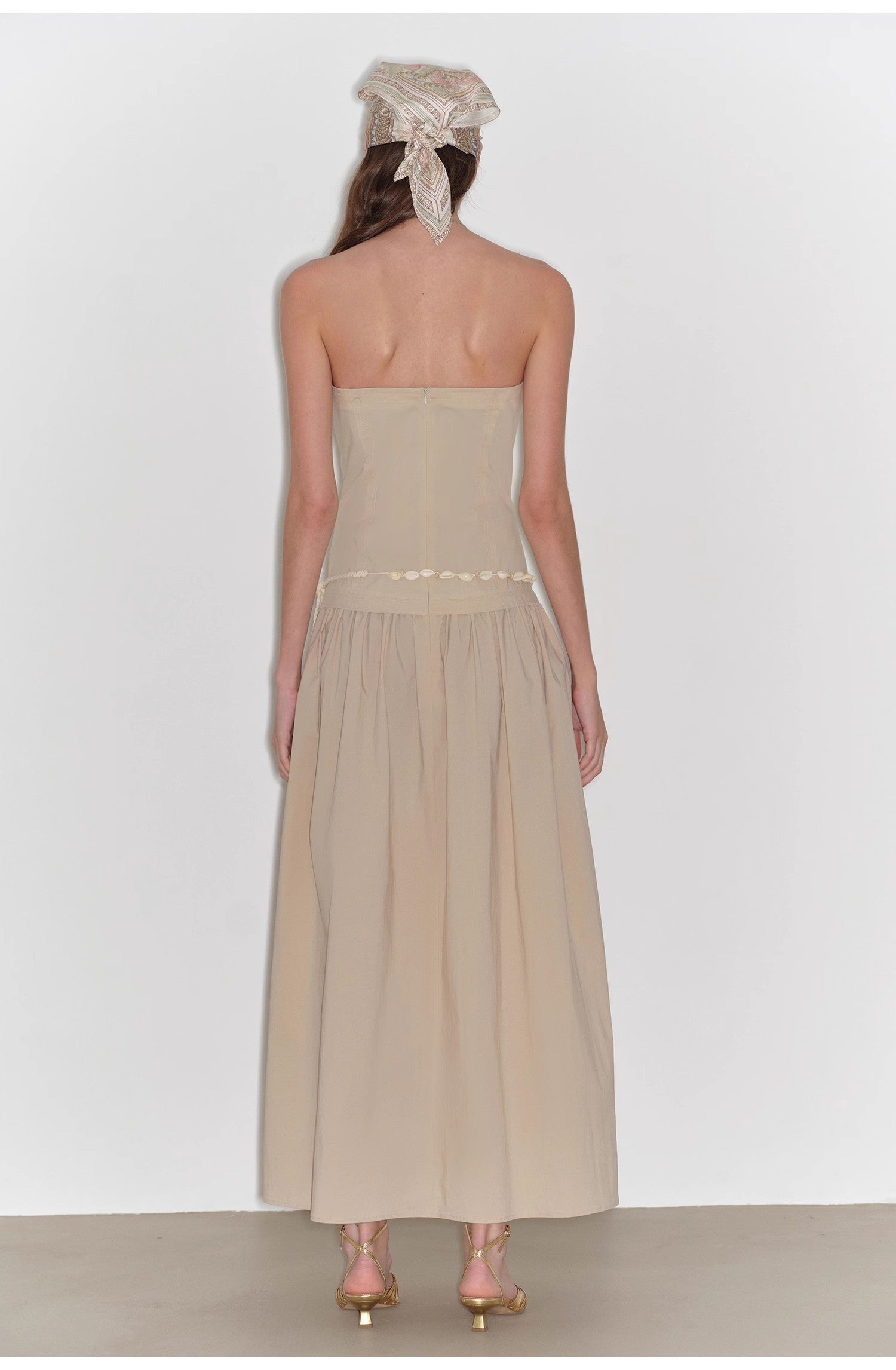 "Summer Formula" Bust-Wrapped Long-Waisted Dress