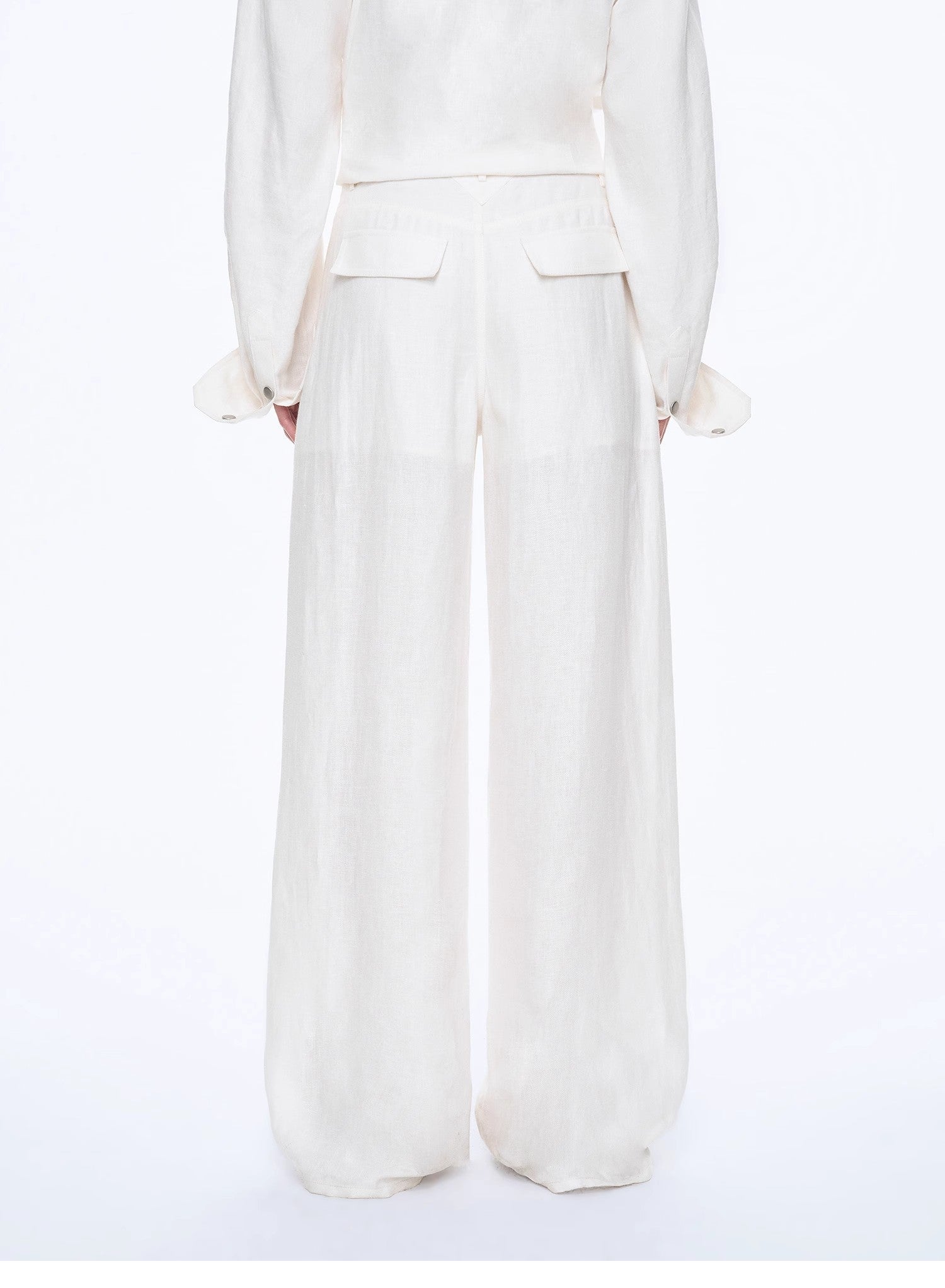 "Berlin Street" Double Waistband Linen Pants