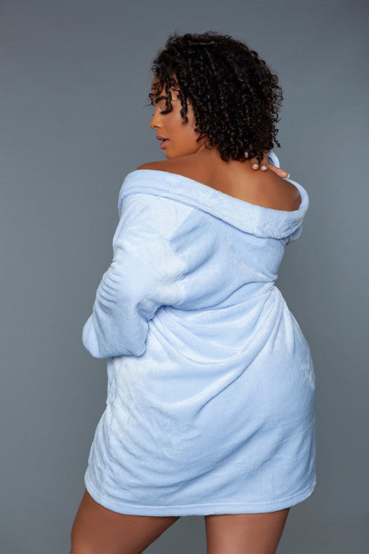"Kaylee" Soft Warm Comfy Plush Front Tie Belt Robe With Pockets For Women Regular and Plus Size