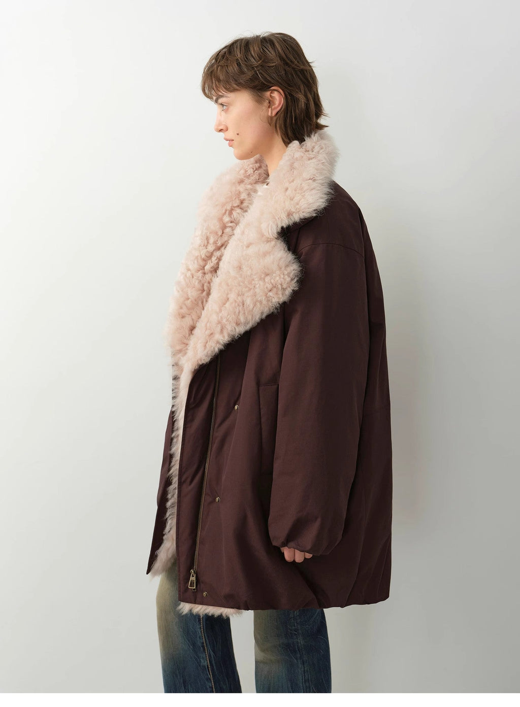 "Modern Introduction" Detachable Toka Fur Collar Fur Parka Coat