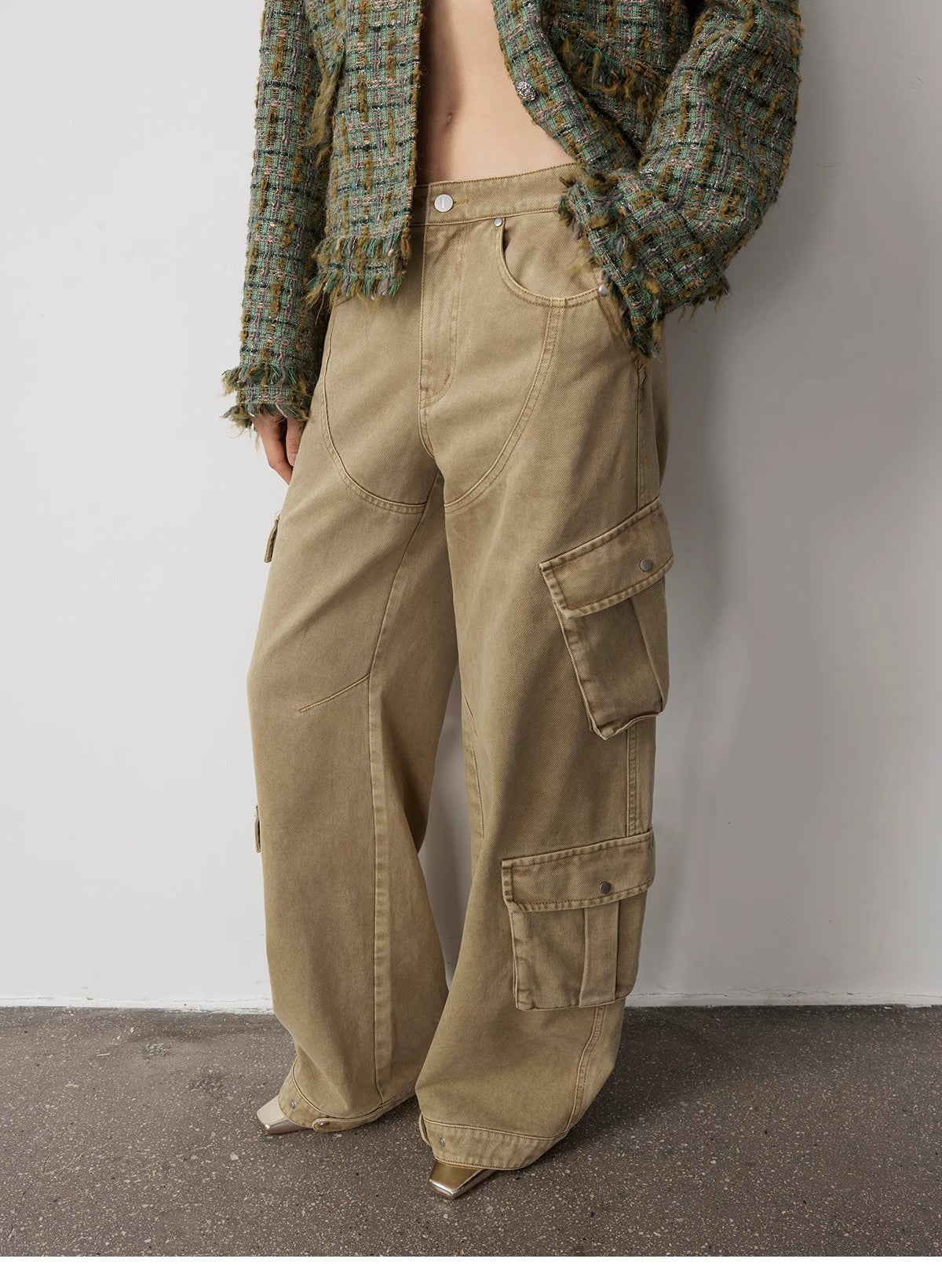 "Nostalgic Wasteland" Large Pocket Cocoon Jeans