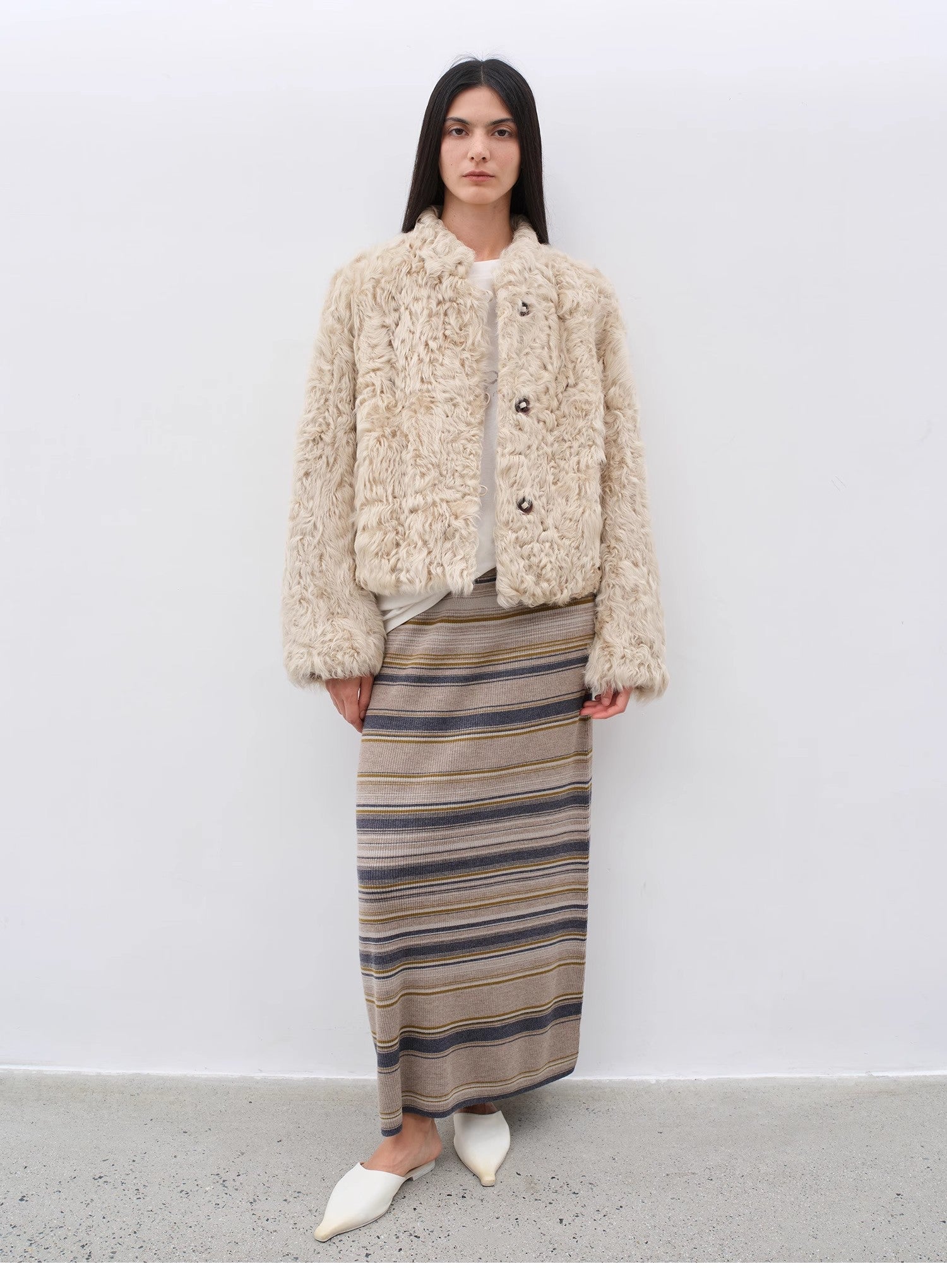 "Little Bear's Thoughts" Sheepskin Wool Coat
