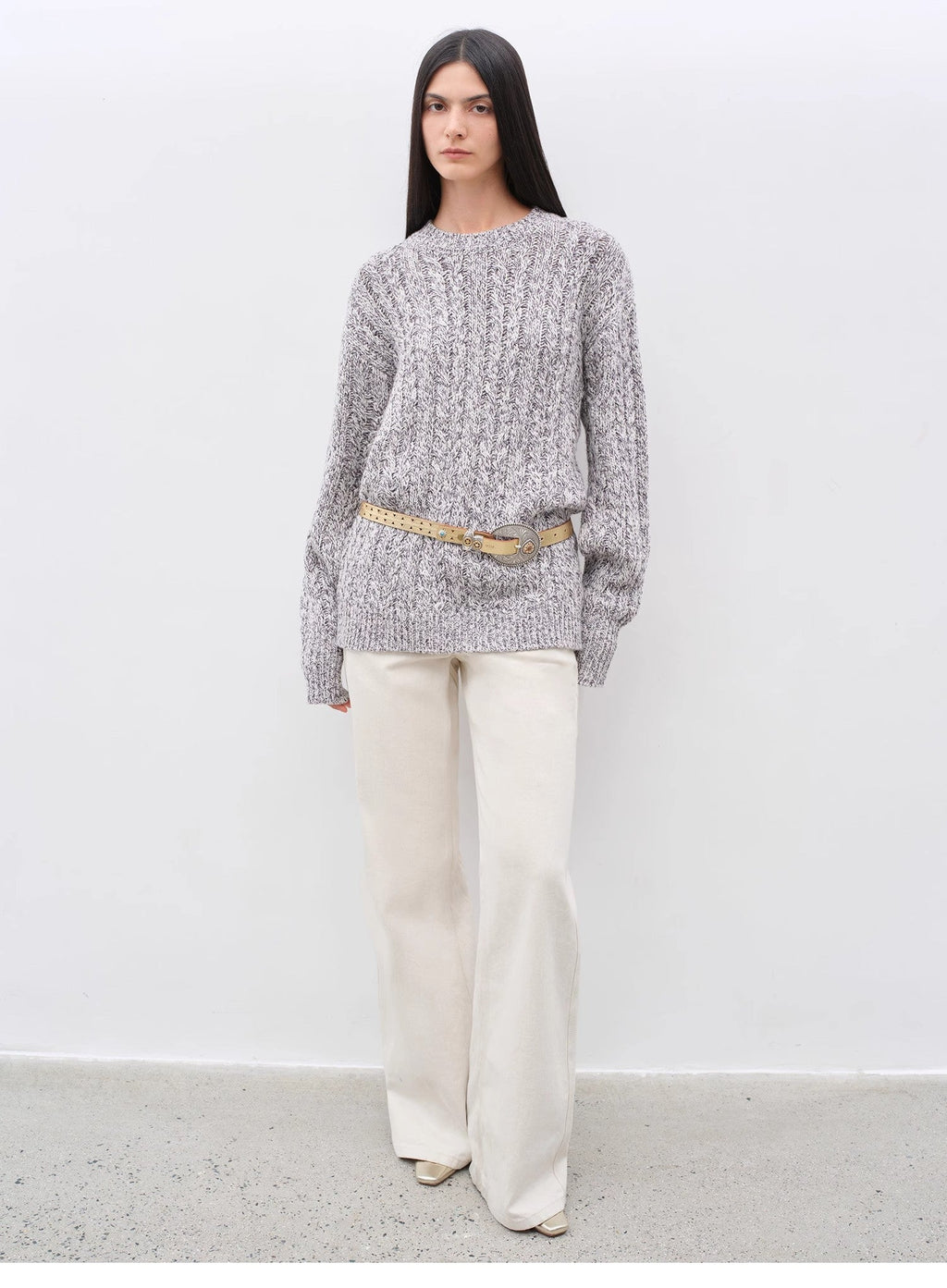 "Thousand Islands Forest Club" Wool Blend Wide Shoulder Sweater