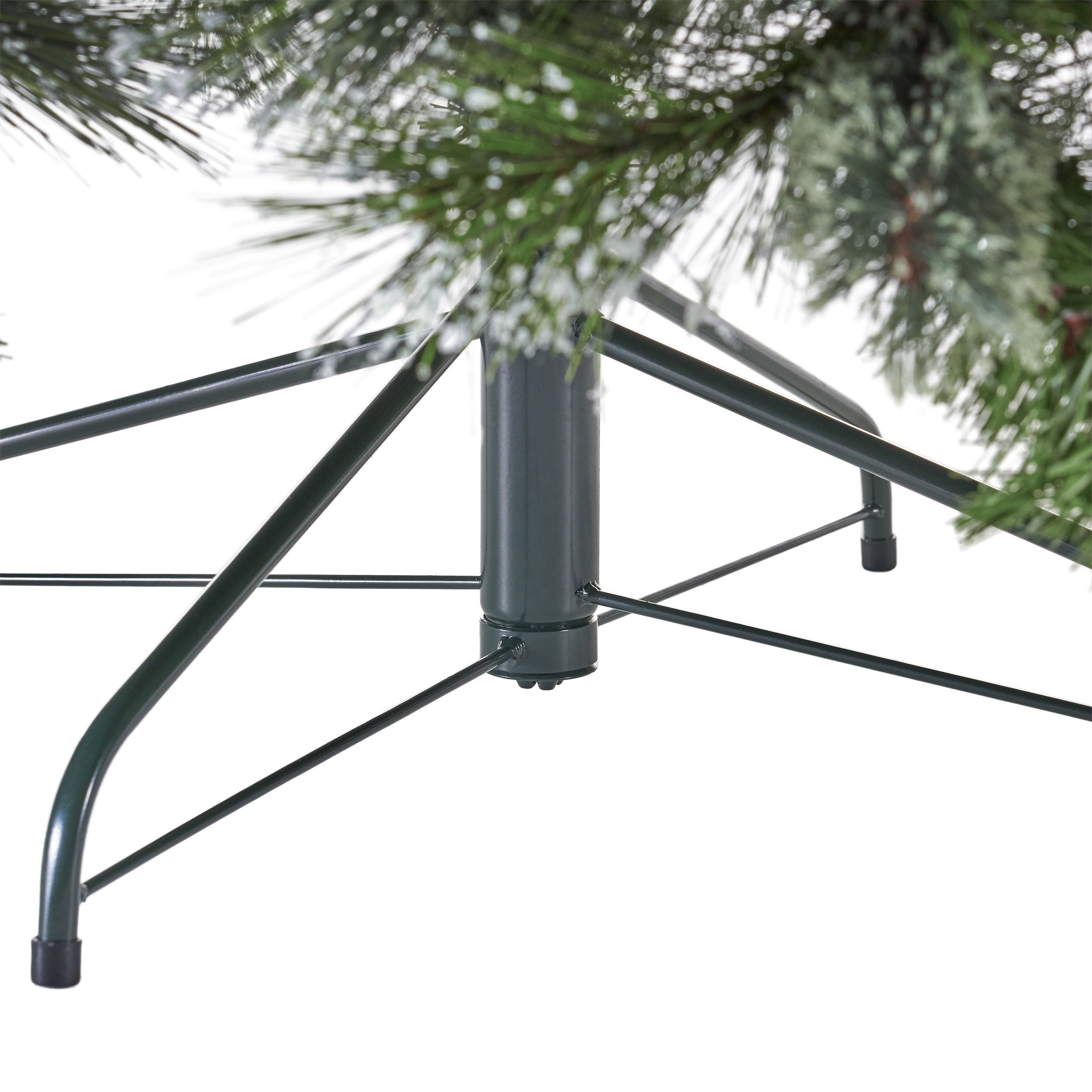 7ft Cashmere & Snow Bristle Mixed Christmas Tree with 75 Pine Cones – 1233 Tips, Full 59” Width, Realistic Artificial Holiday Tree with Metal Stand