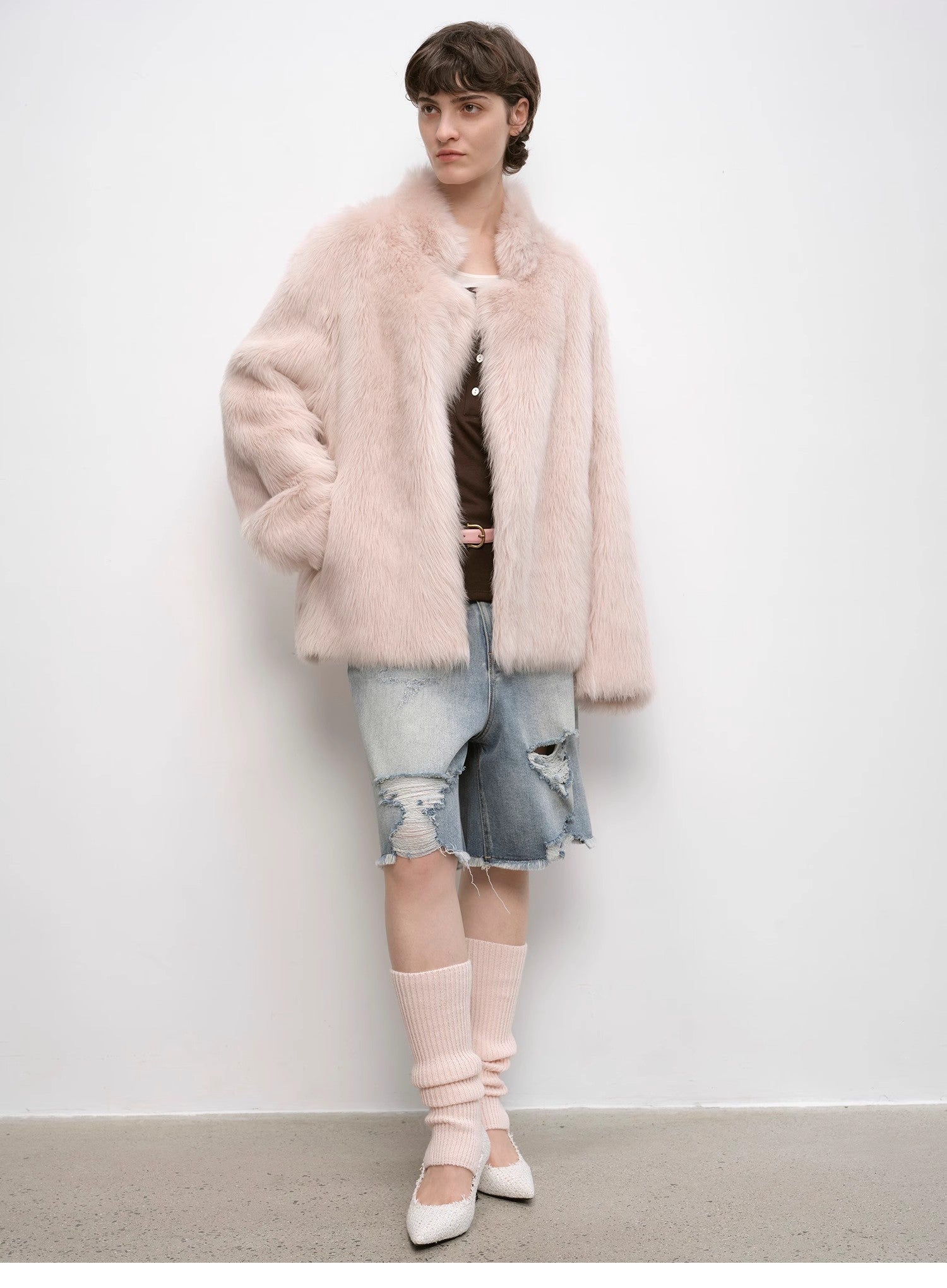 "Heartbeat Mark" Tuscany Sheepskin Women's Short Fur Coat