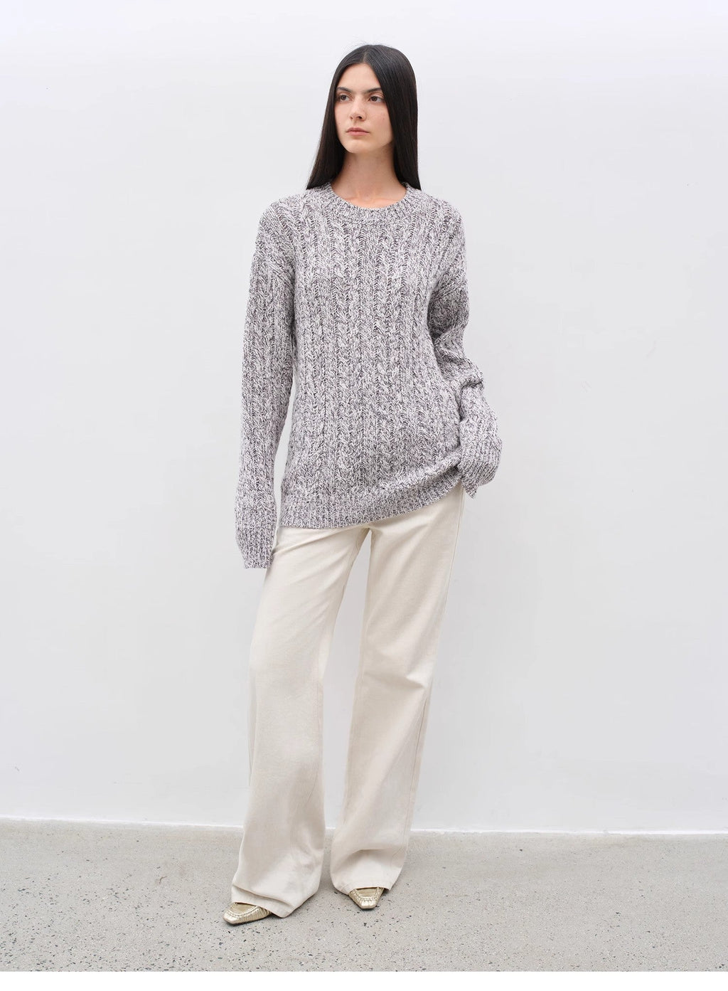 "Thousand Islands Forest Club" Wool Blend Wide Shoulder Sweater