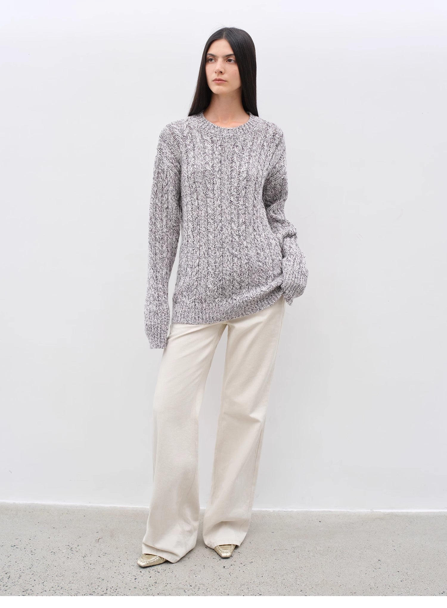 "Thousand Islands Forest Club" Wool Blend Wide Shoulder Sweater