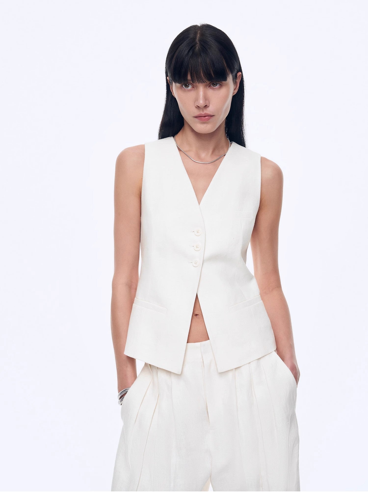 "Old Money" Linen Draped Vest and Trousers Suit