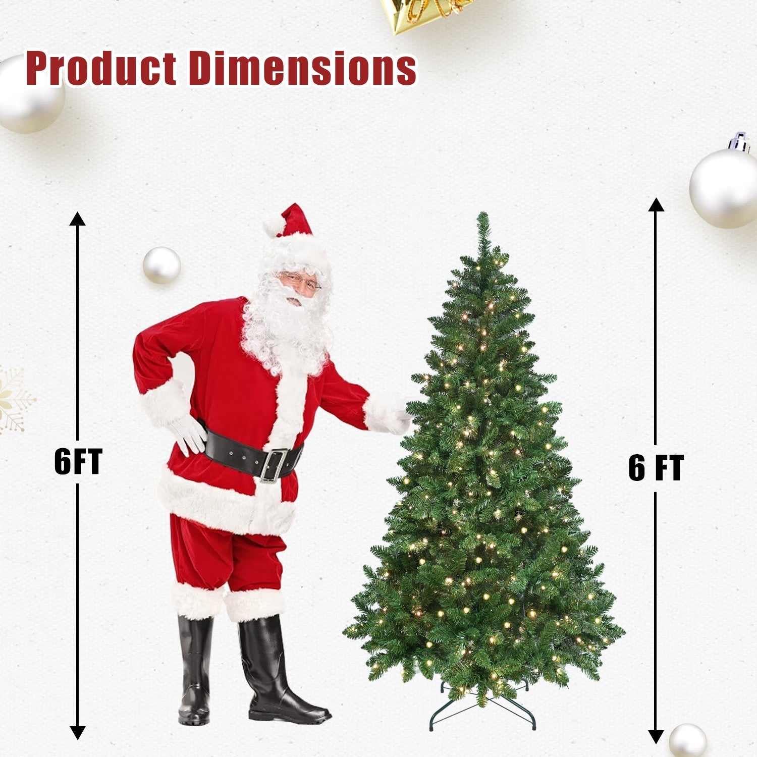 9ft Smart Green Christmas Tree with 620 WiFi-Controlled RGB LED Lights – 38 Light Functions, Music Sync Mode, 1721 PVC Tips, and Hinged Design with Metal Stand