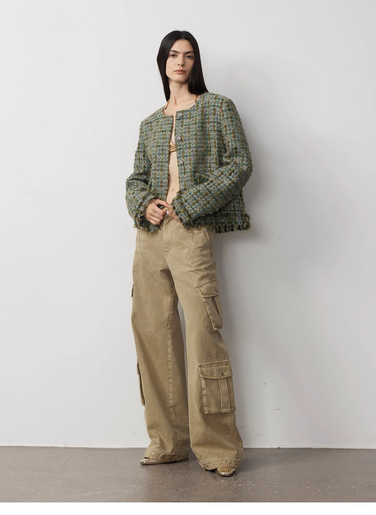 "Nostalgic Wasteland" Large Pocket Cocoon Jeans