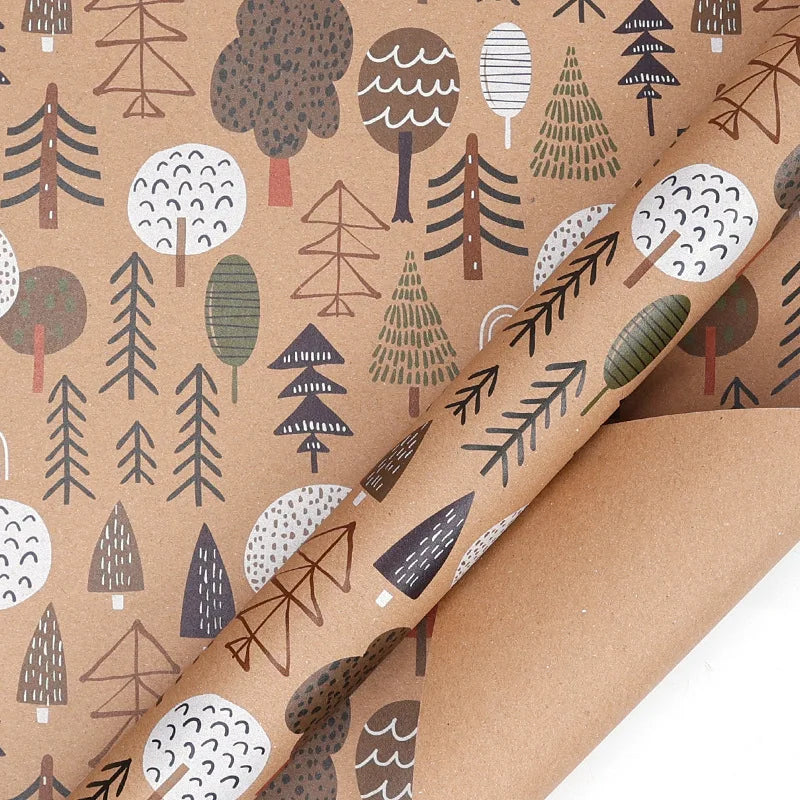 16 Different Assorted Styles Holiday Christmas Wrapping Paper Roll – Vintage Kraft Paper with Santa, Snowflake & Reindeer Designs, Gift Wrap for Kids & Adults