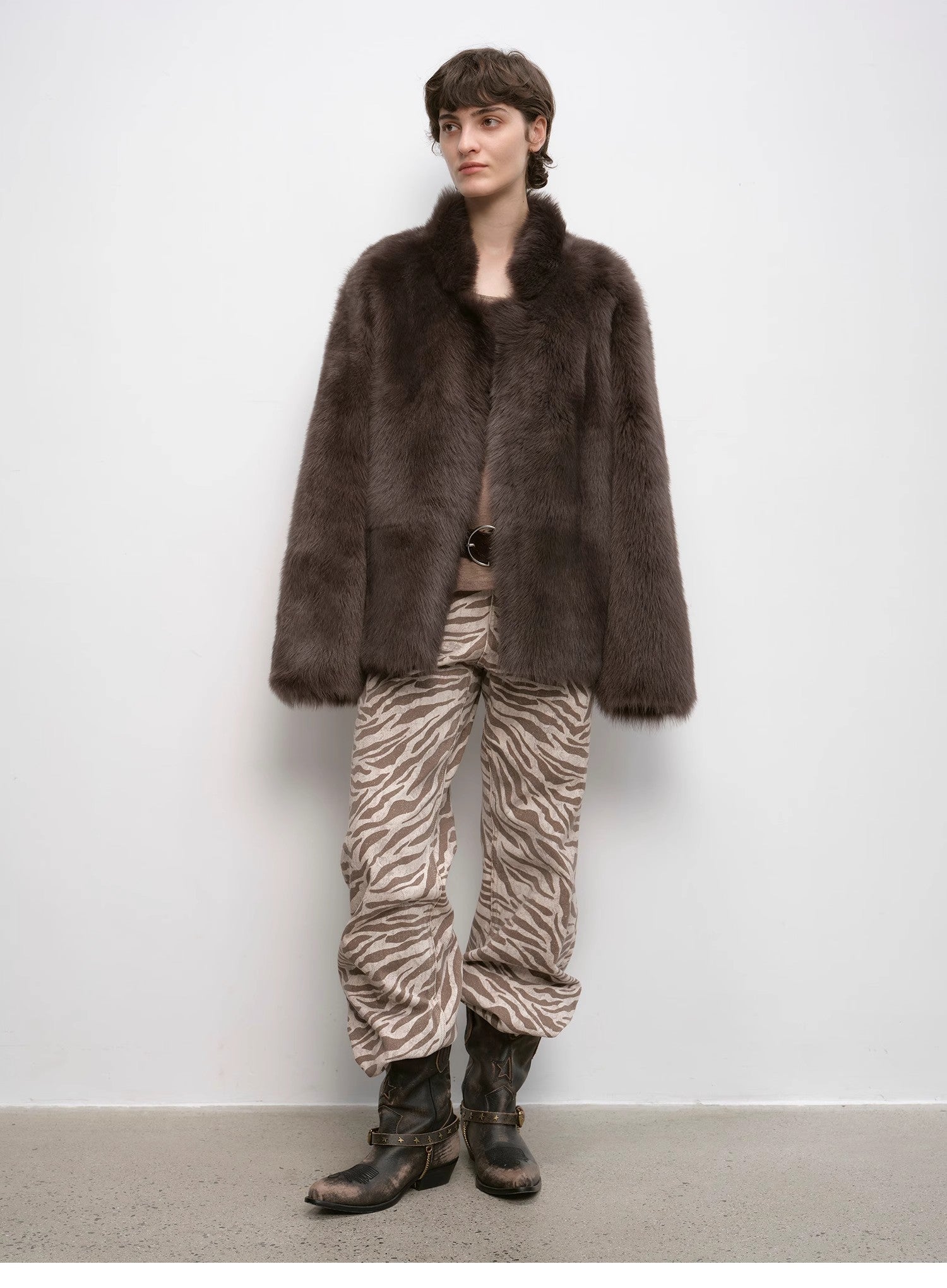 "Heartbeat Mark" Tuscany Sheepskin Women's Short Fur Coat