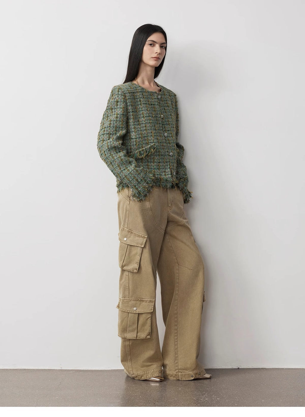 "Nostalgic Wasteland" Large Pocket Cocoon Jeans