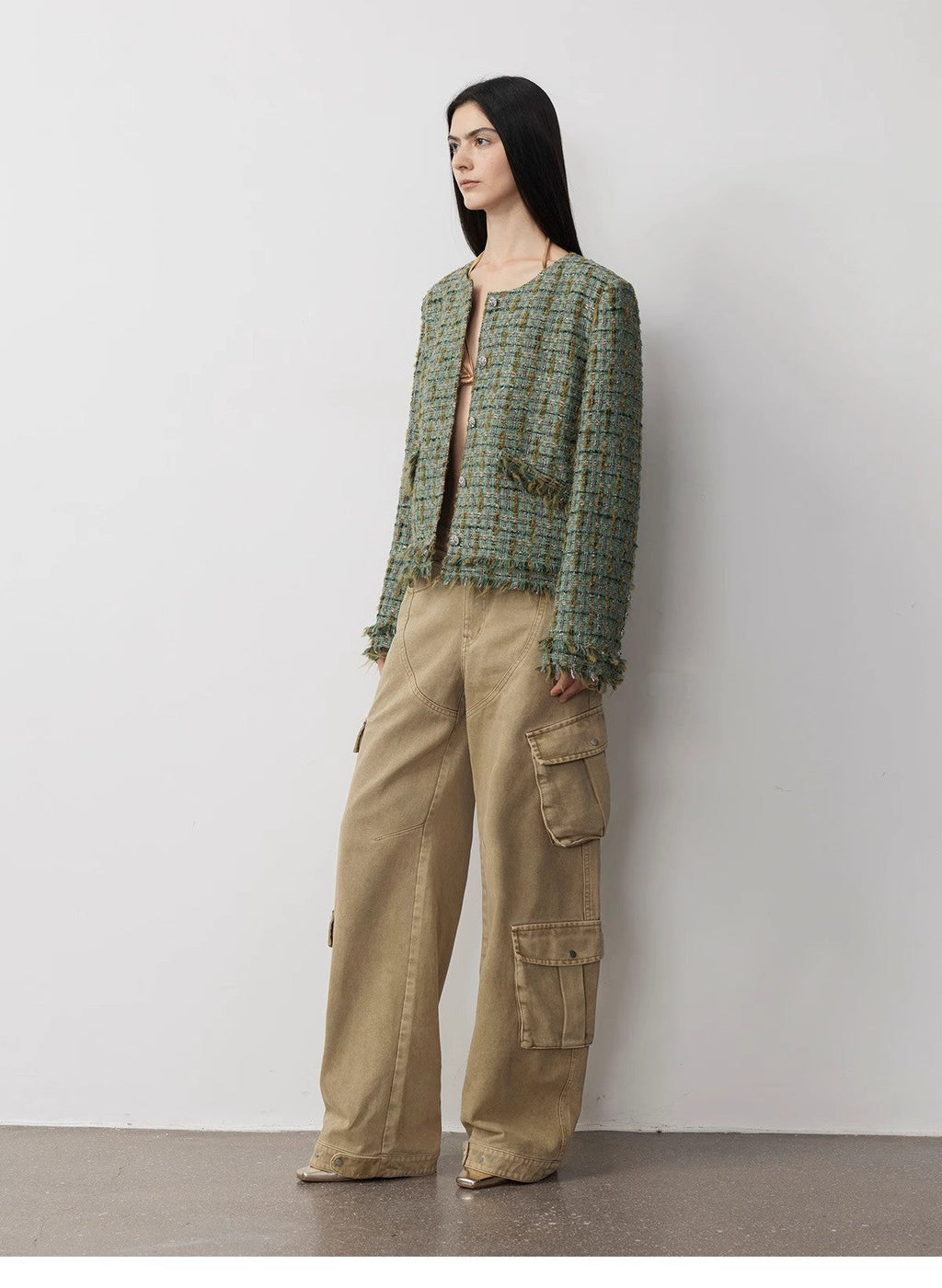 "Nostalgic Wasteland" Large Pocket Cocoon Jeans