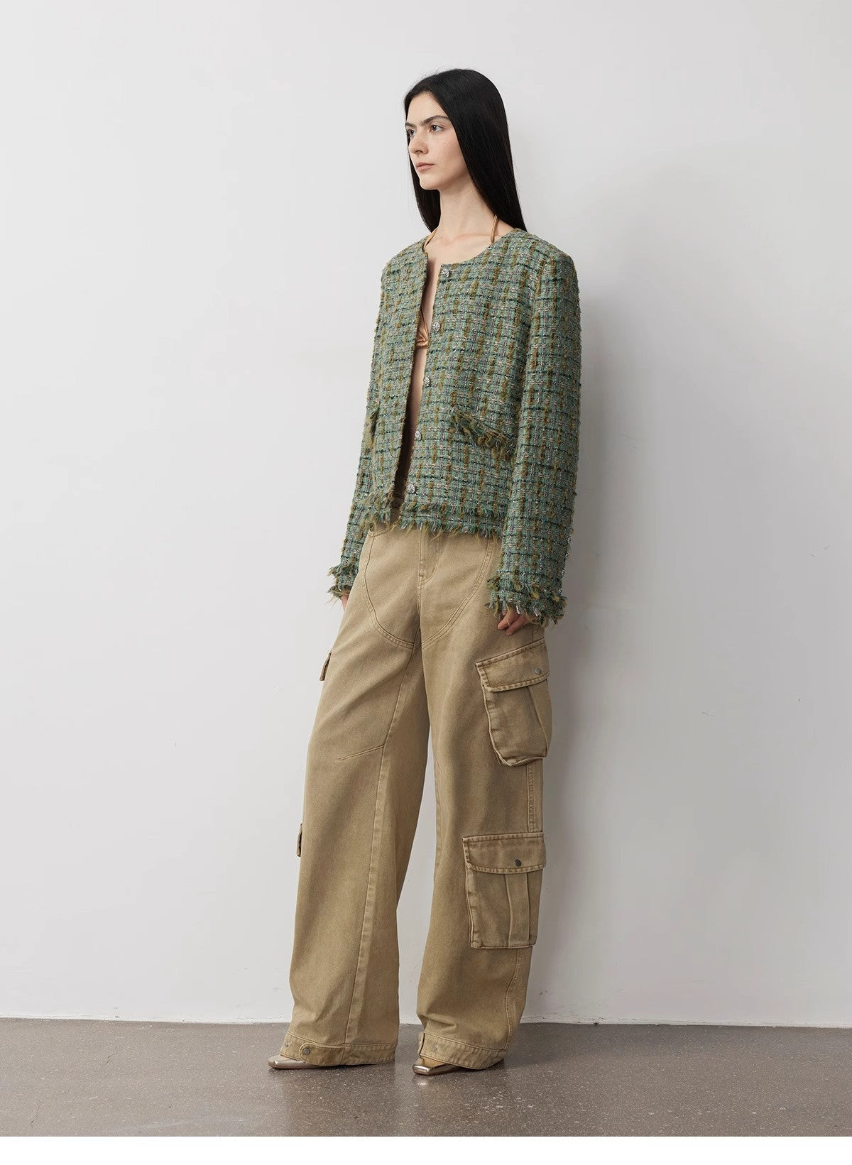 "Nostalgic Wasteland" Large Pocket Cocoon Jeans