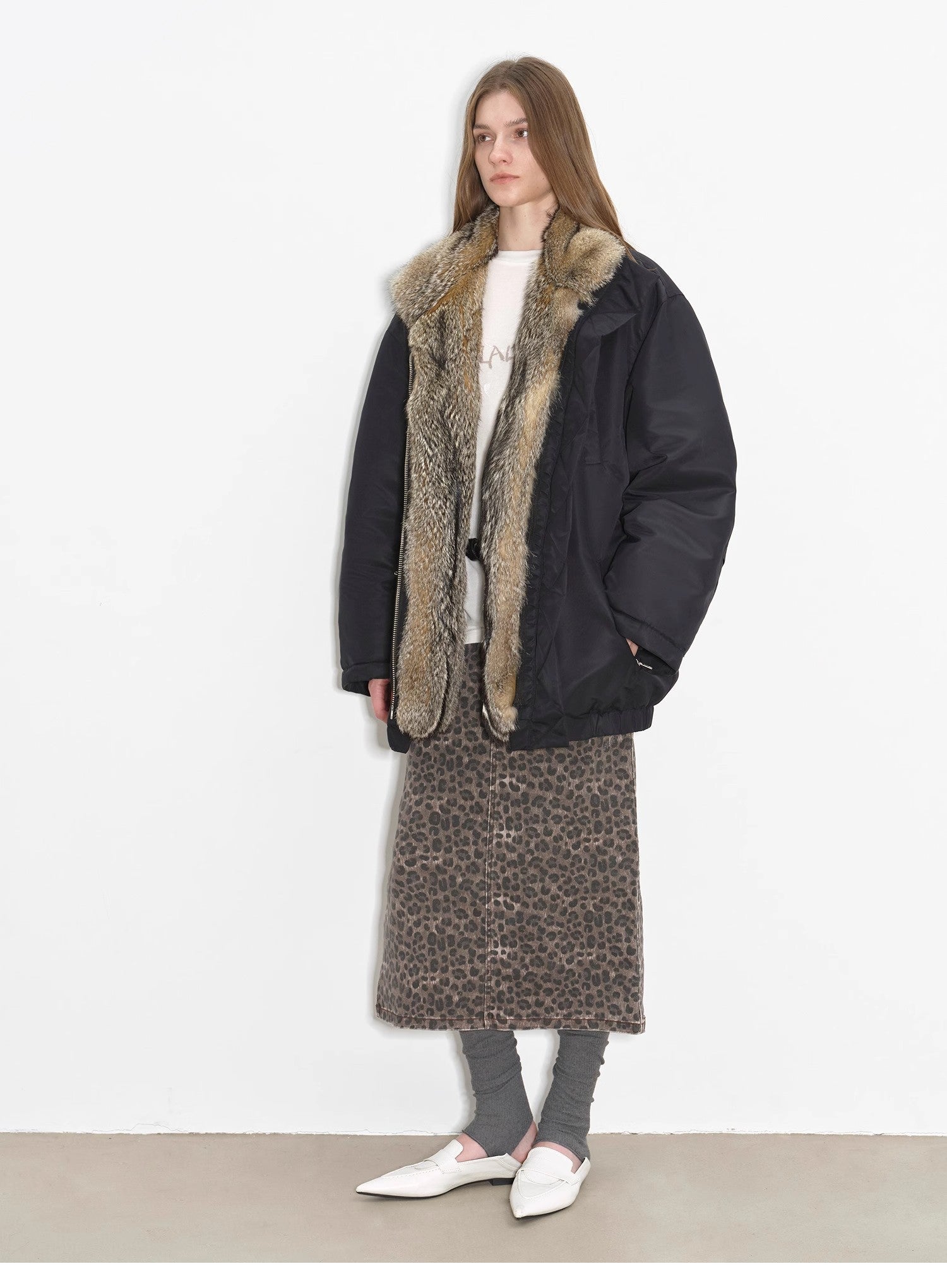 Warm and Fluffy Waterproof Fox Fur Collar Parka