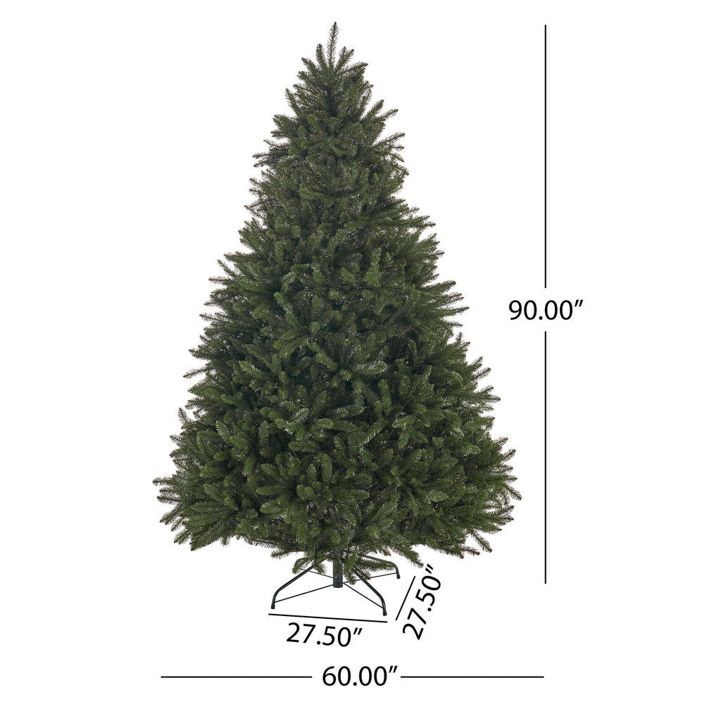 7.5ft Norway Spruce Artificial Christmas Tree with 2559 Branch Tips – Classic Full Design with Durable Iron Stand (Unlit)