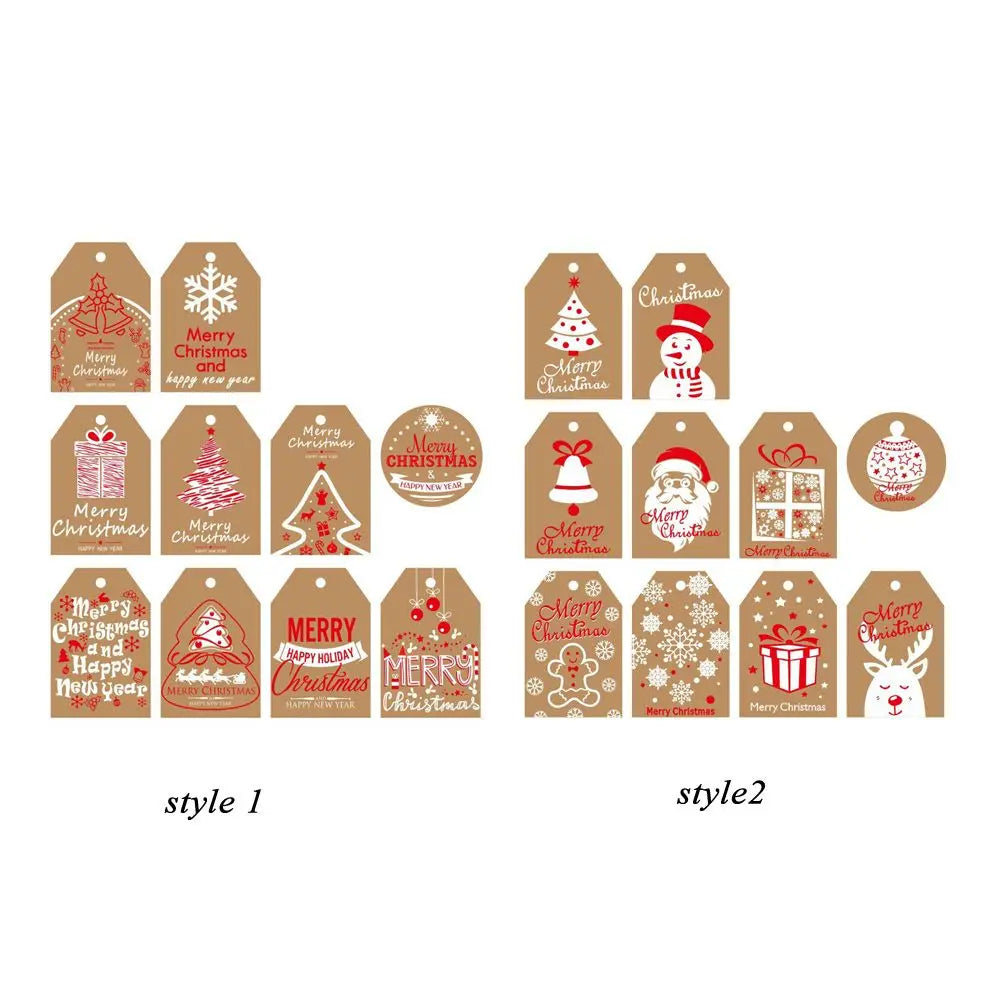 10pcs Merry Christmas Kraft Gift Tags – Brown Paper Holiday Labels for DIY Wrapping, Gift Boxes, and Christmas Decorations