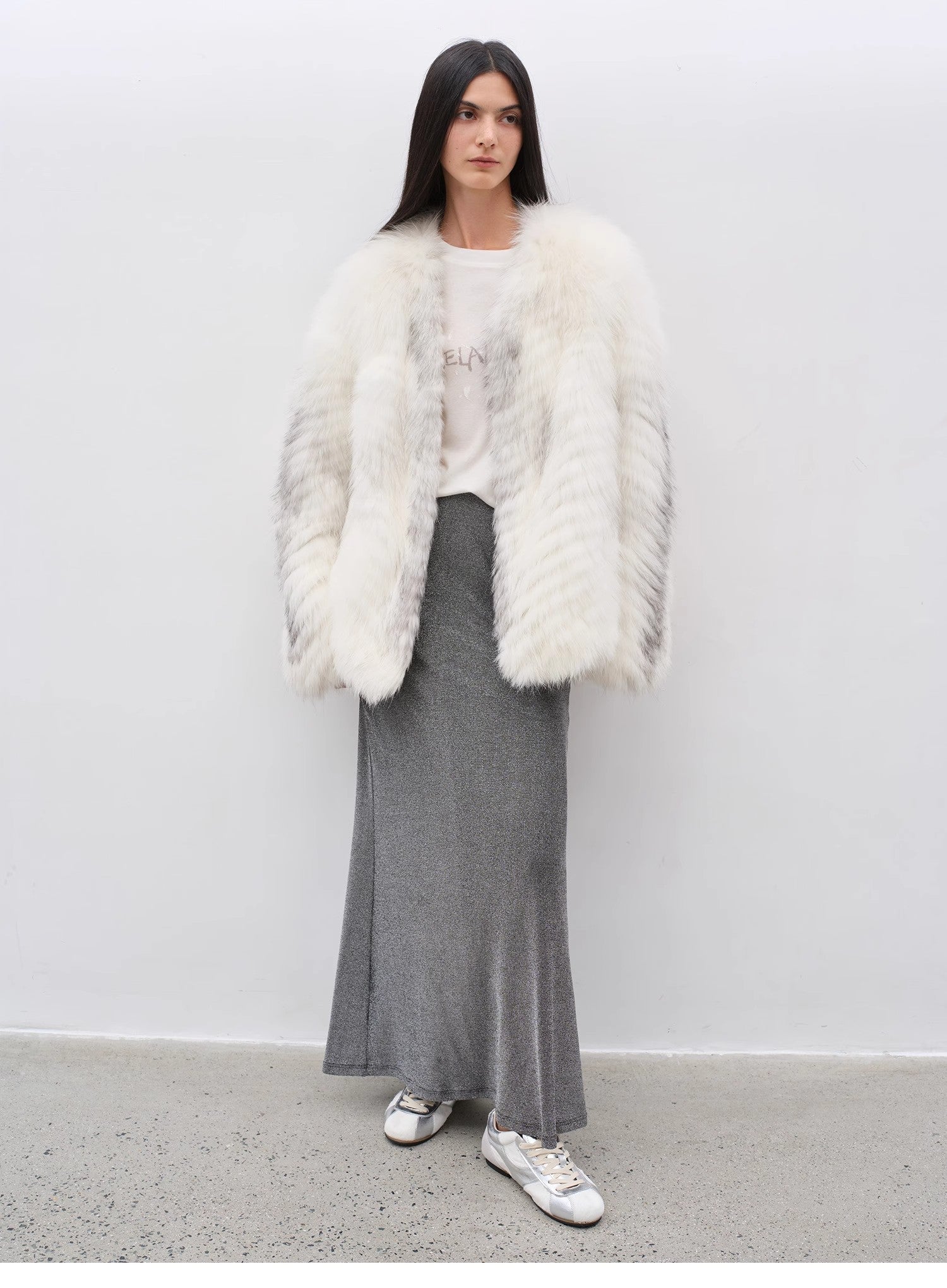 Romantic Nordic Colorful Fox Fur Coat