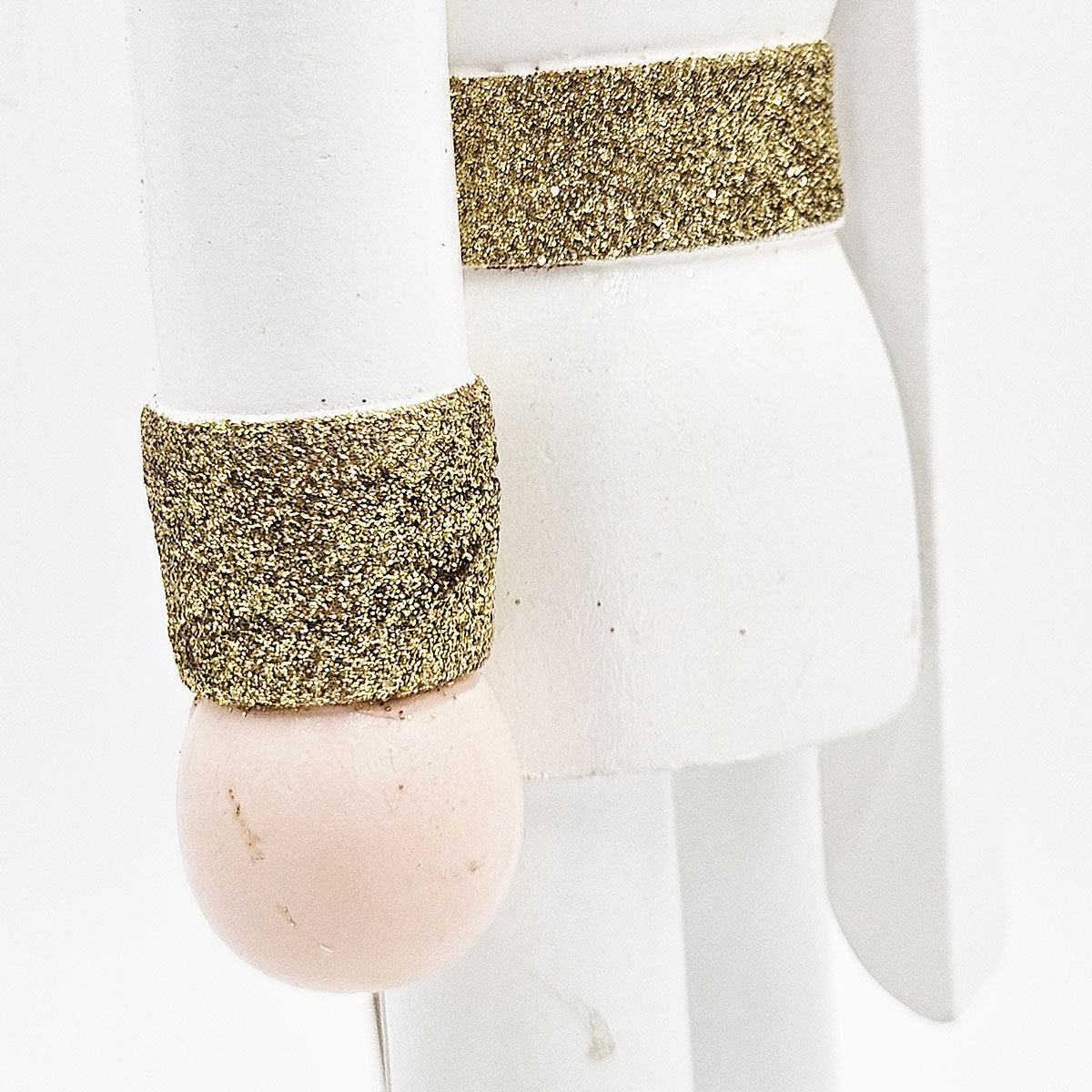 White & Gold Christmas Nutcracker Figurine – 14" Classic Wooden Holiday Decor