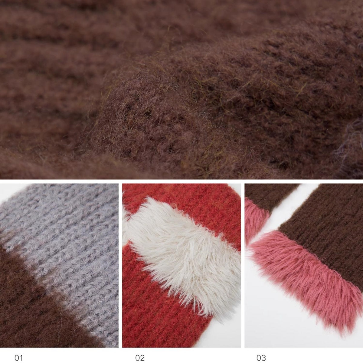 Mohair Wool Blend Knit Hat Scarf Set