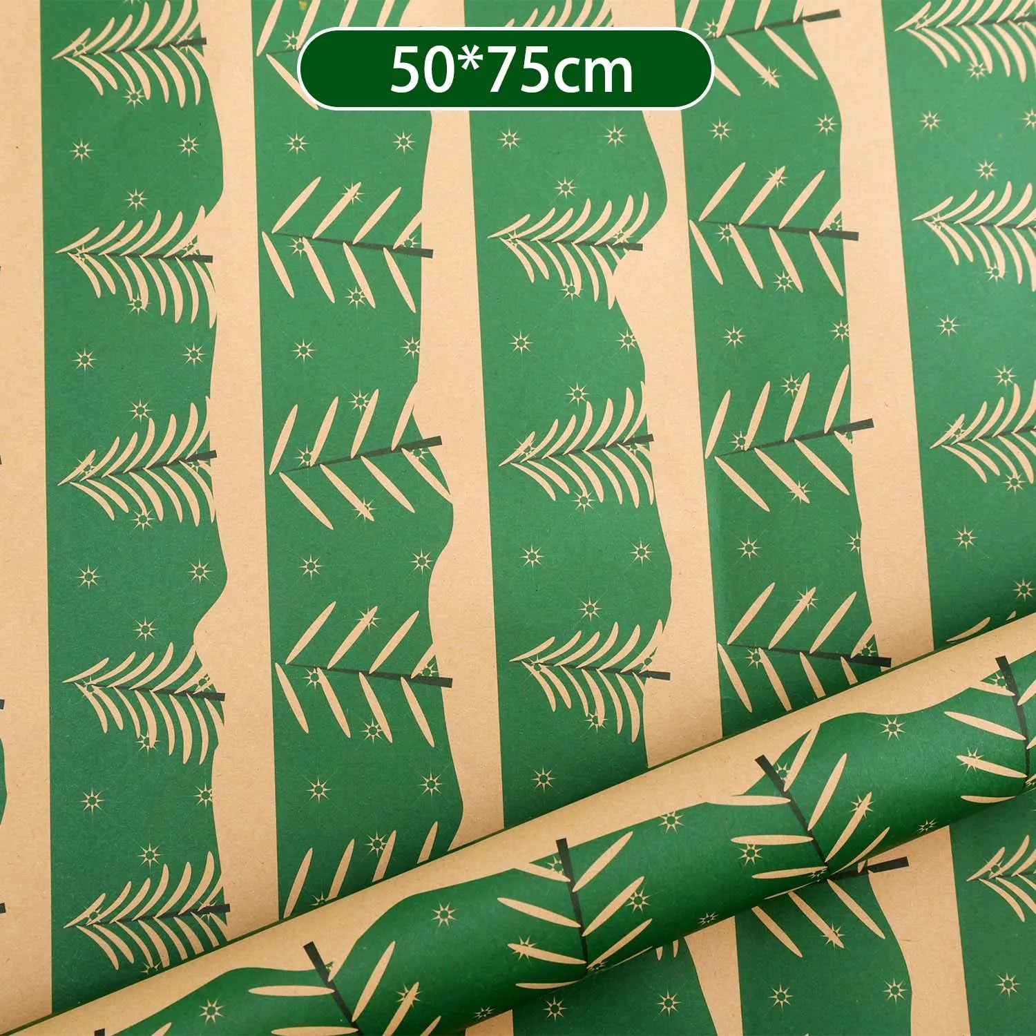 Christmas Kraft Wrapping Paper Roll – Single Sheet or 6-Pack Assorted Styles, Vintage Holiday Gift Wrap with Santa, Reindeer & Christmas Tree Prints