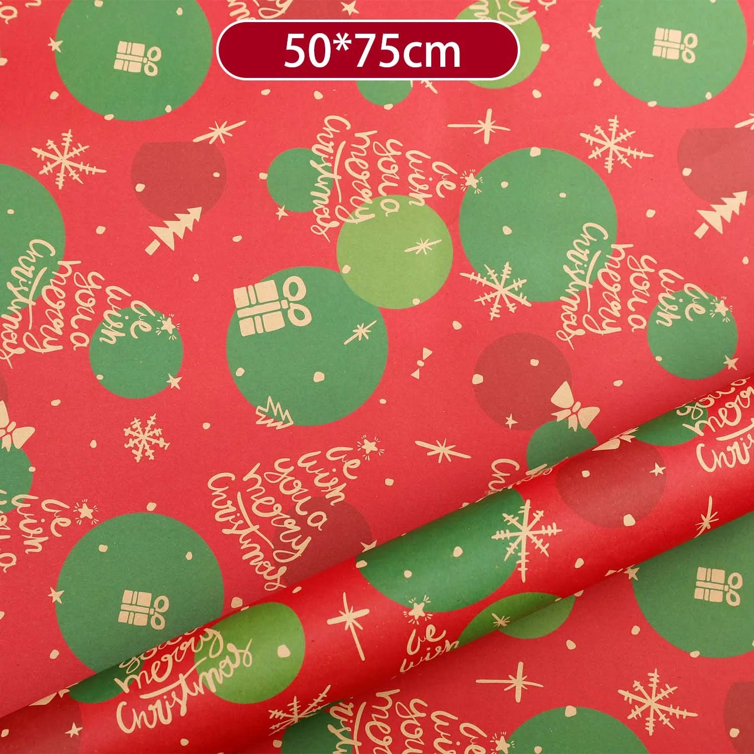 Christmas Kraft Wrapping Paper Roll – Single Sheet or 6-Pack Assorted Styles, Vintage Holiday Gift Wrap with Santa, Reindeer & Christmas Tree Prints
