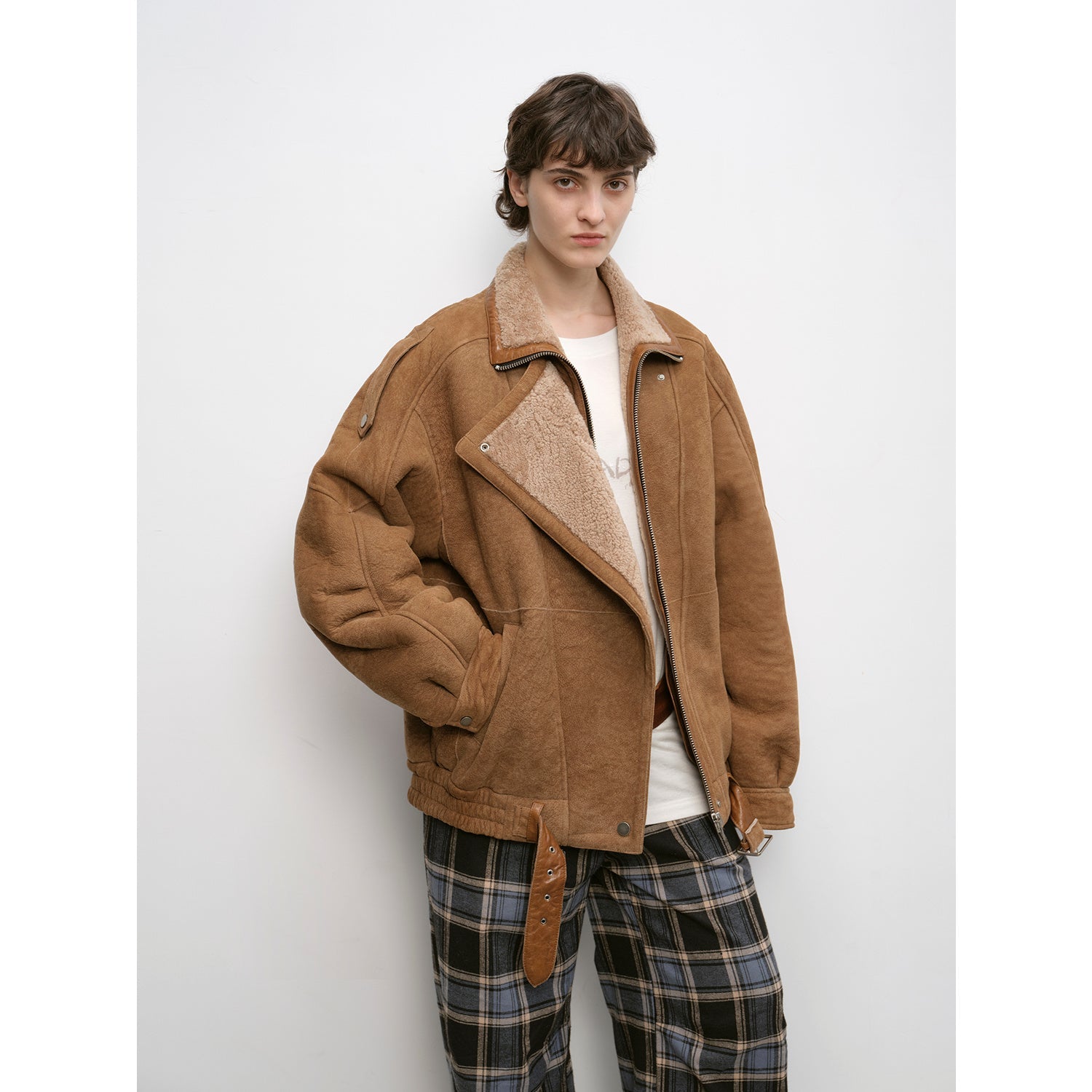 "Jazz Party" Motorcycle Merino Fur Short Fur Coat