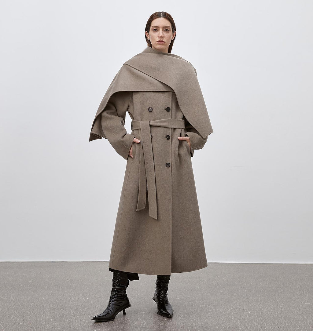 "Assassin's Creed" Detachable Scarf Collar, Woolen Coat