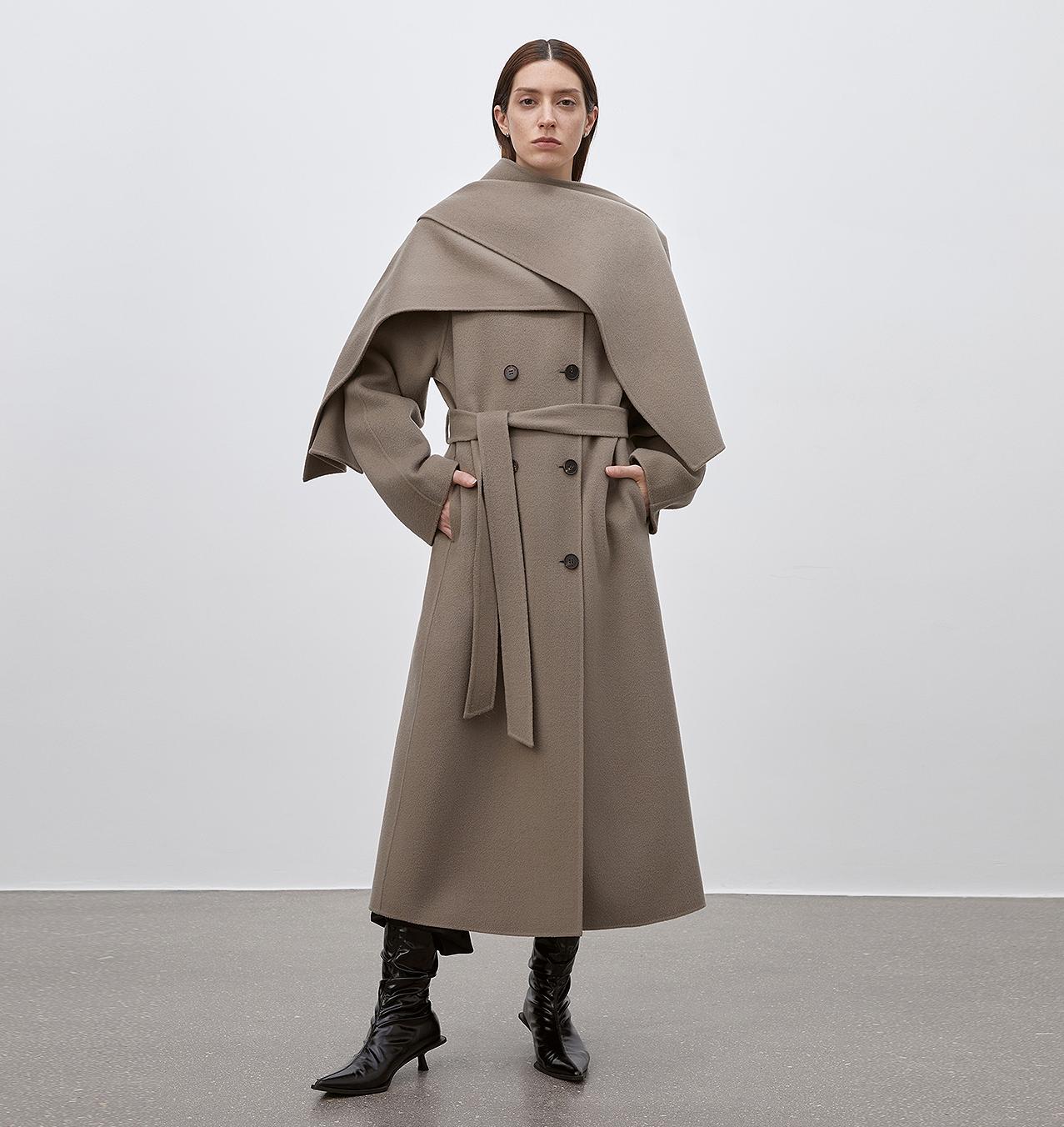 "Assassin's Creed" Detachable Scarf Collar, Woolen Coat