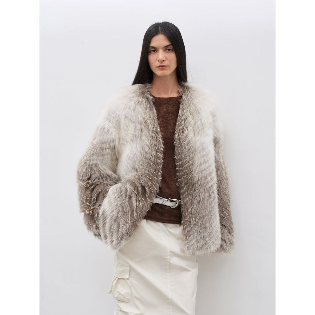 Romantic Nordic Colorful Fox Fur Coat