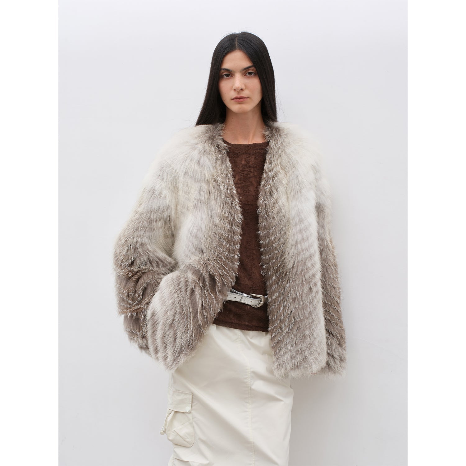 Romantic Nordic Colorful Fox Fur Coat