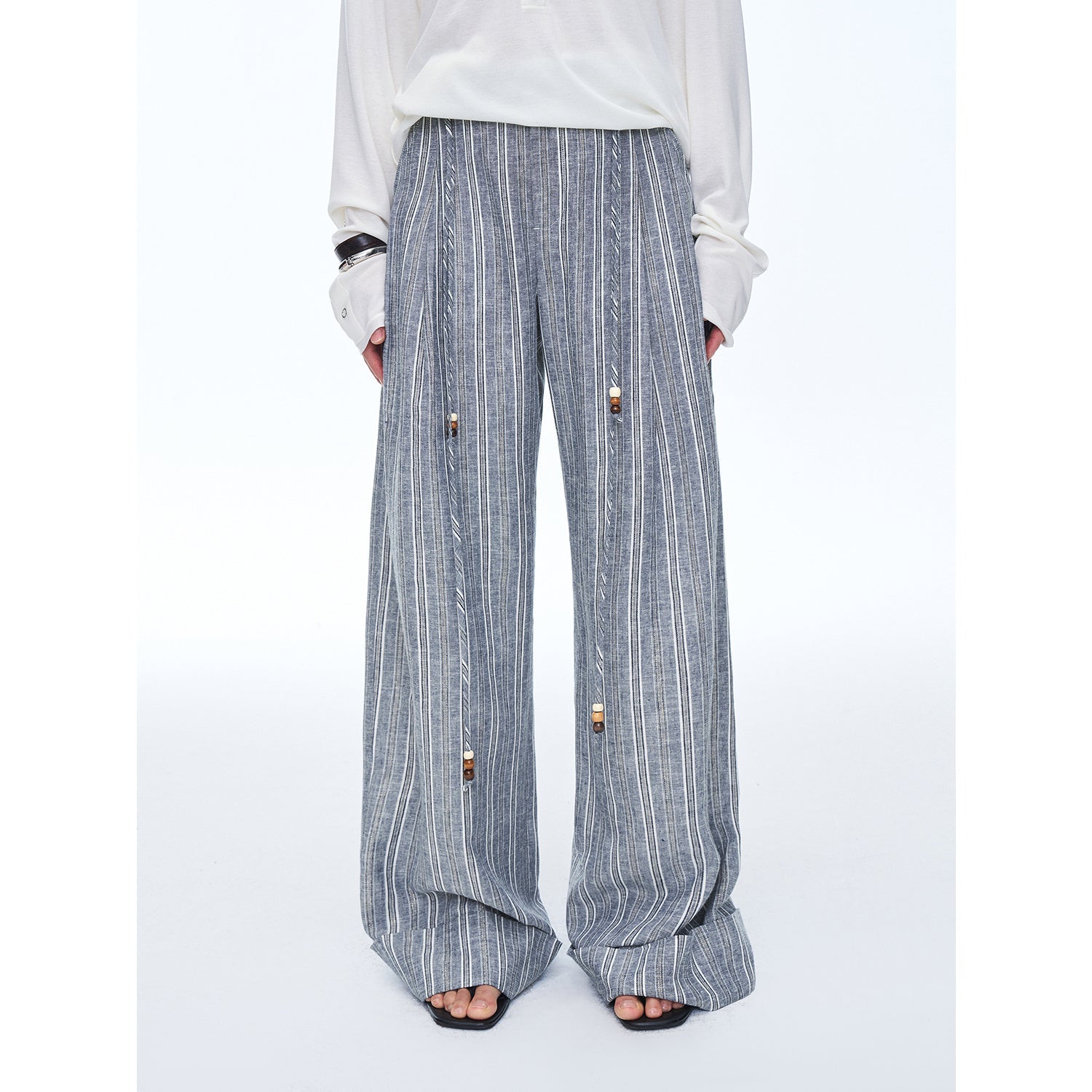 "Free Afterglow" Linen Wide-Leg Pants