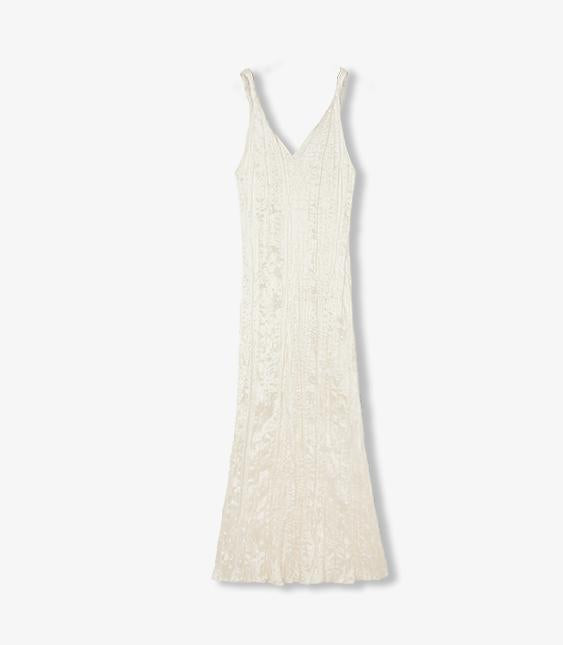 Pleated V-Neck Dress