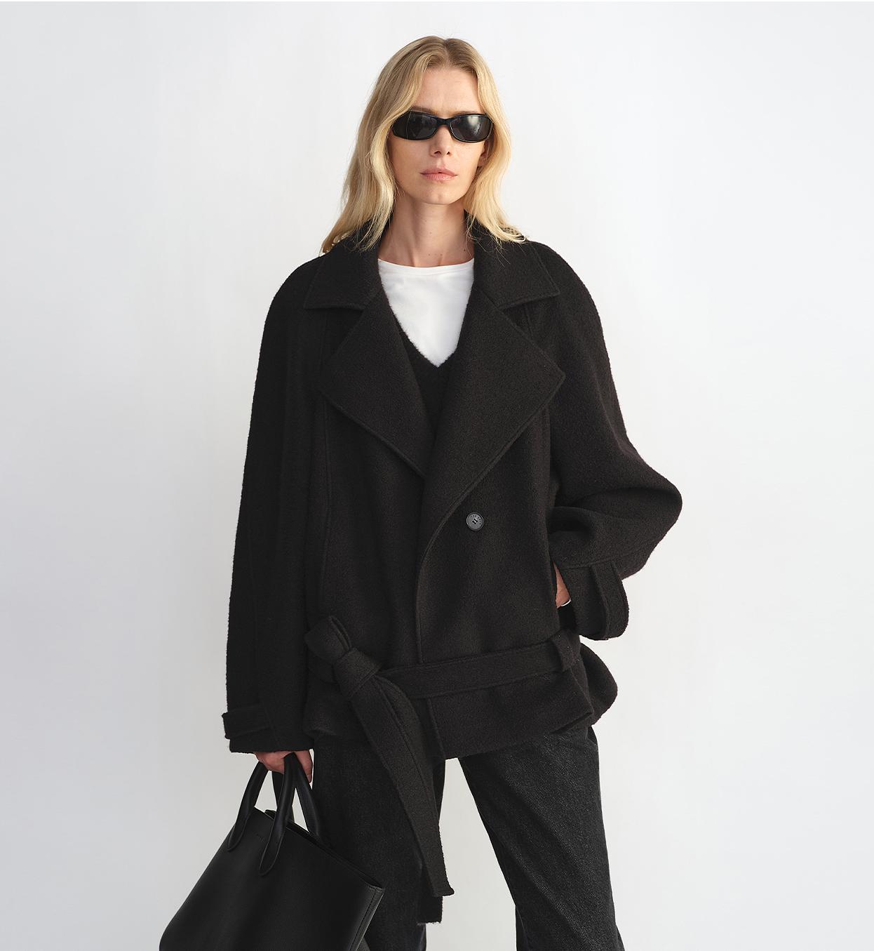 "Warm Cocoon" Italian Wool Short Coat