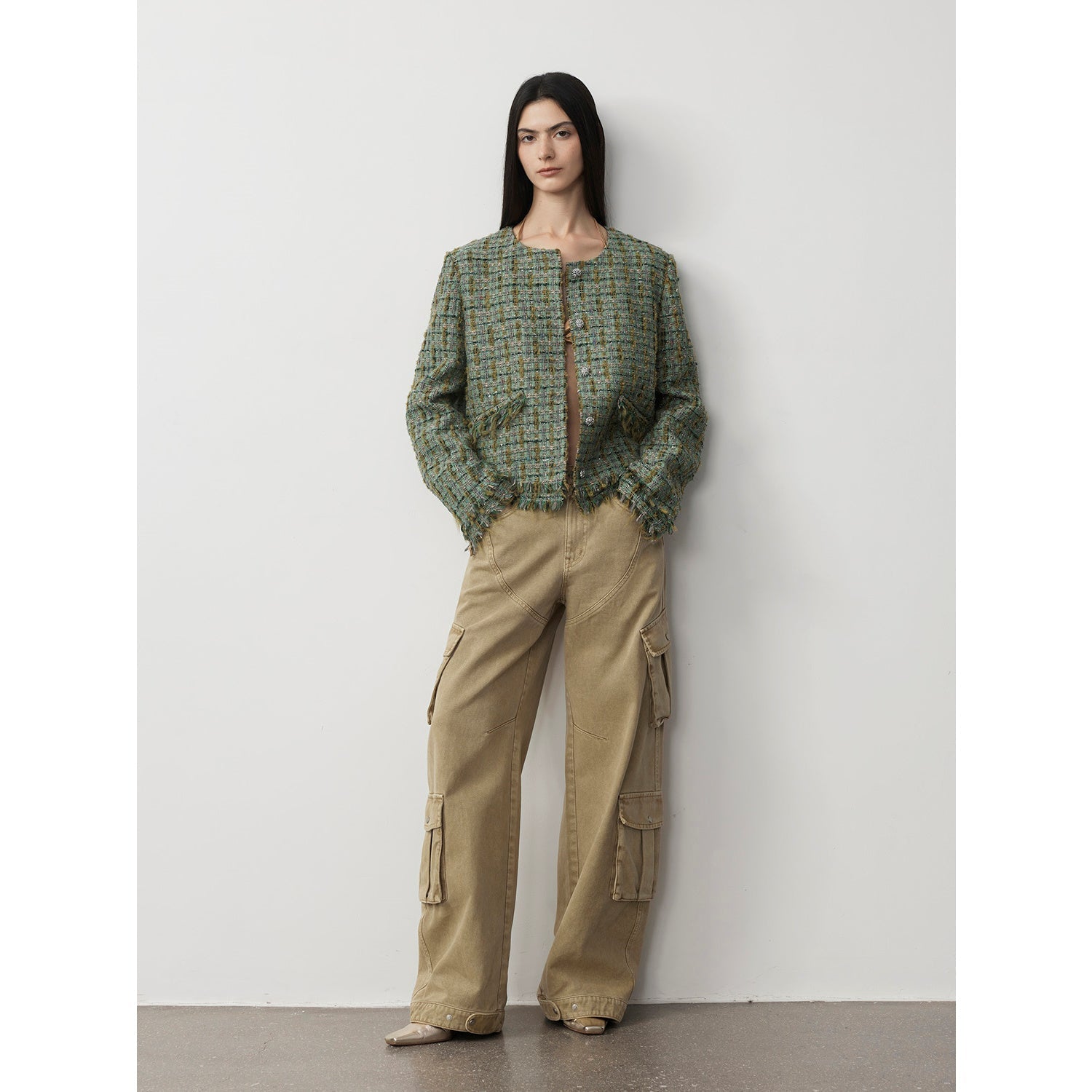 "Nostalgic Wasteland" Large Pocket Cocoon Jeans
