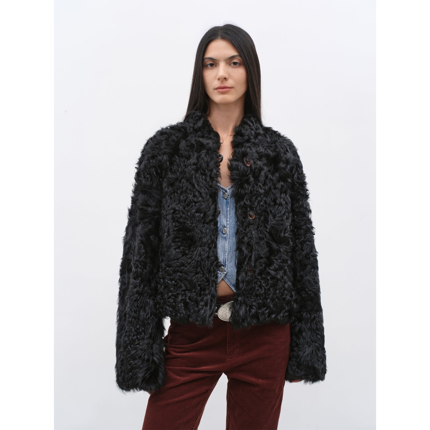 "Little Bear's Thoughts" Sheepskin Wool Coat