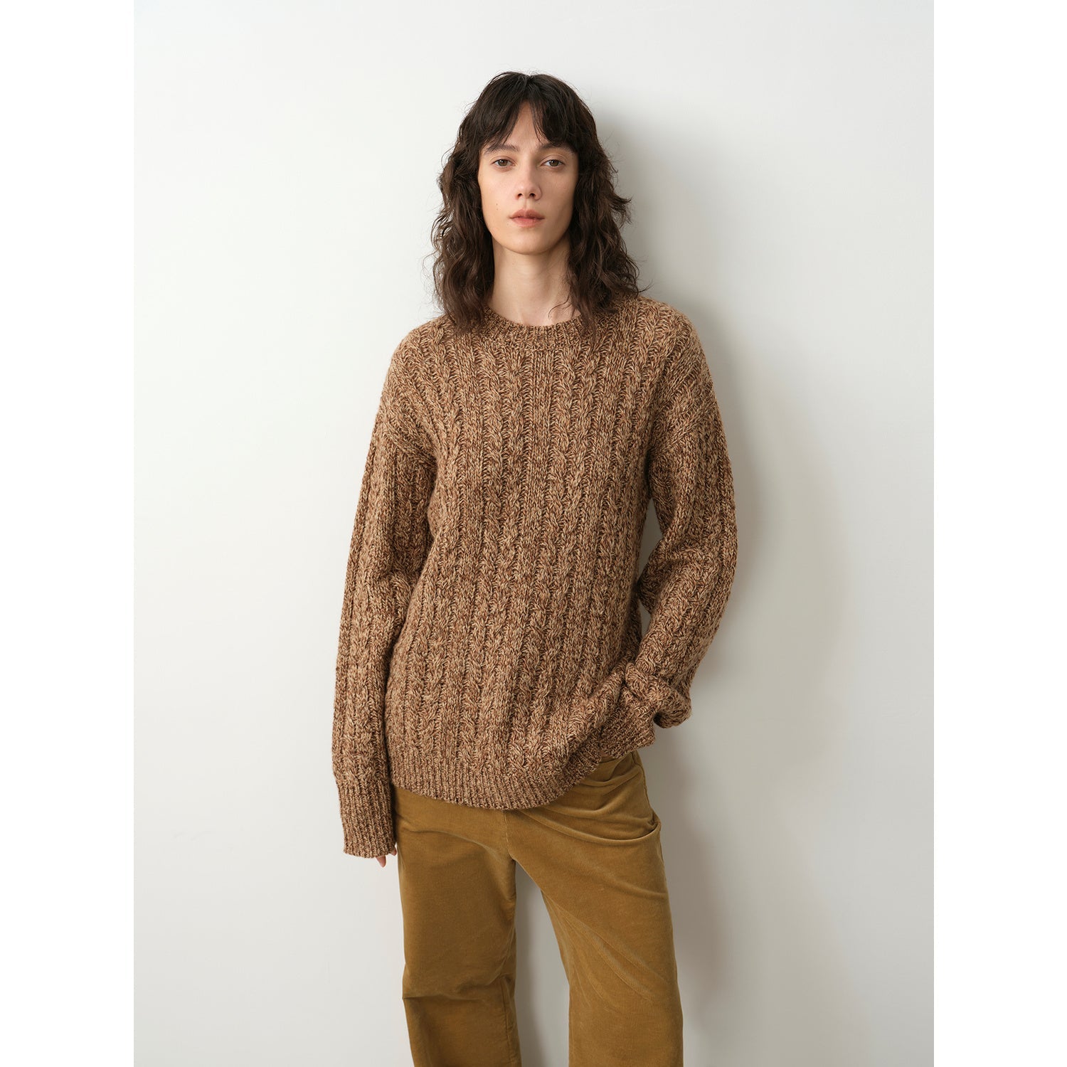 "Thousand Islands Forest Club" Wool Blend Wide Shoulder Sweater