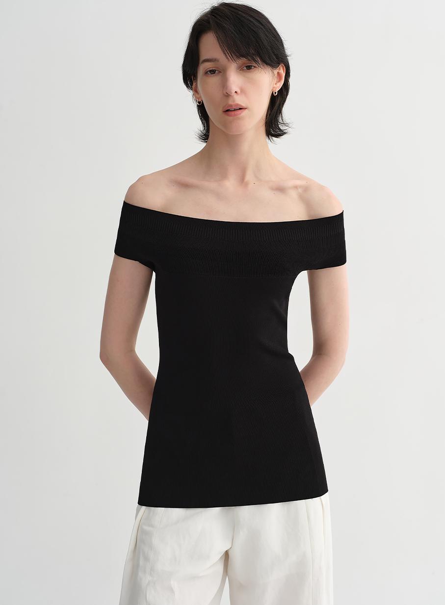 Mulberry Silk Blended One-Shoulder Strapless Top