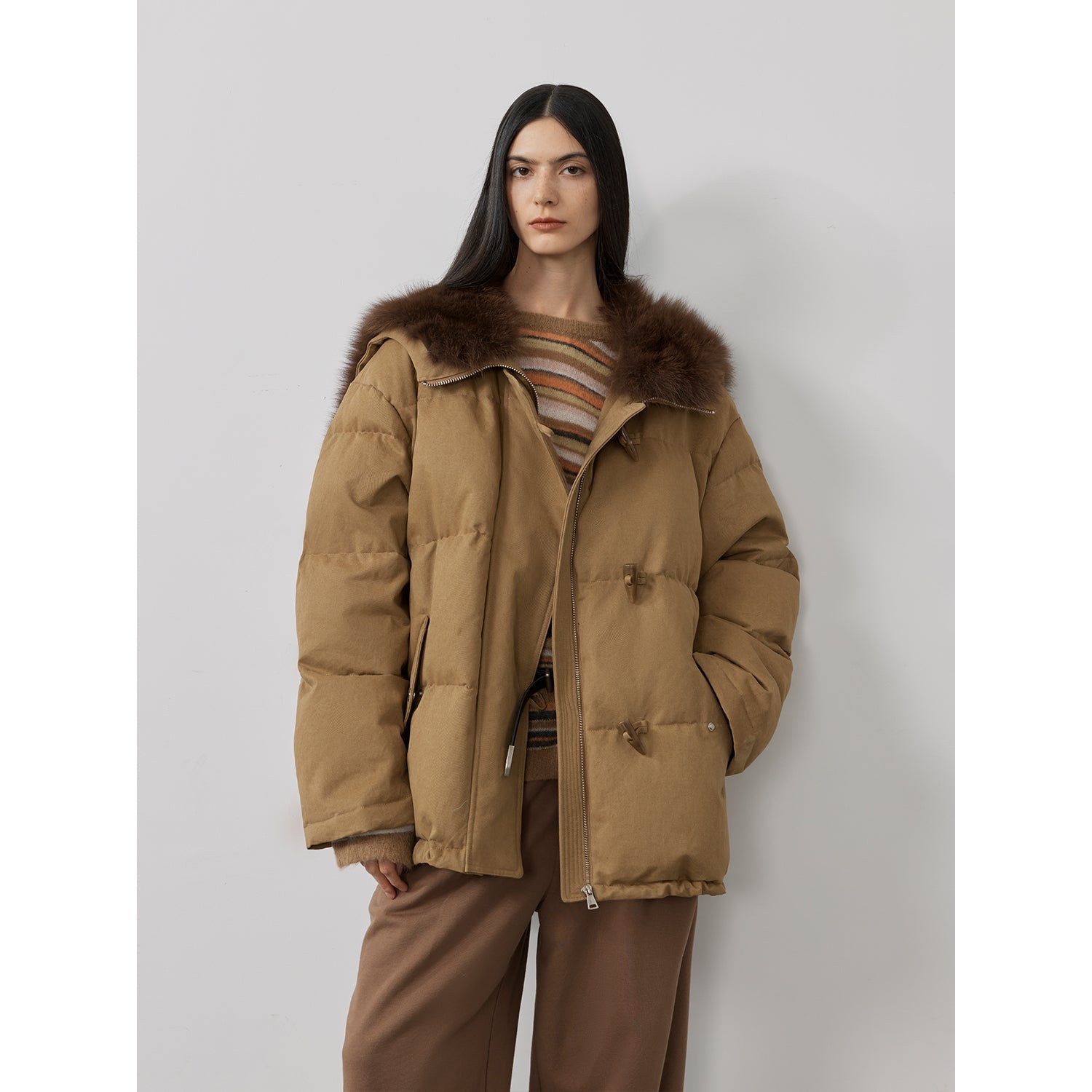 “Street Badge” Fox Fur Down Parka