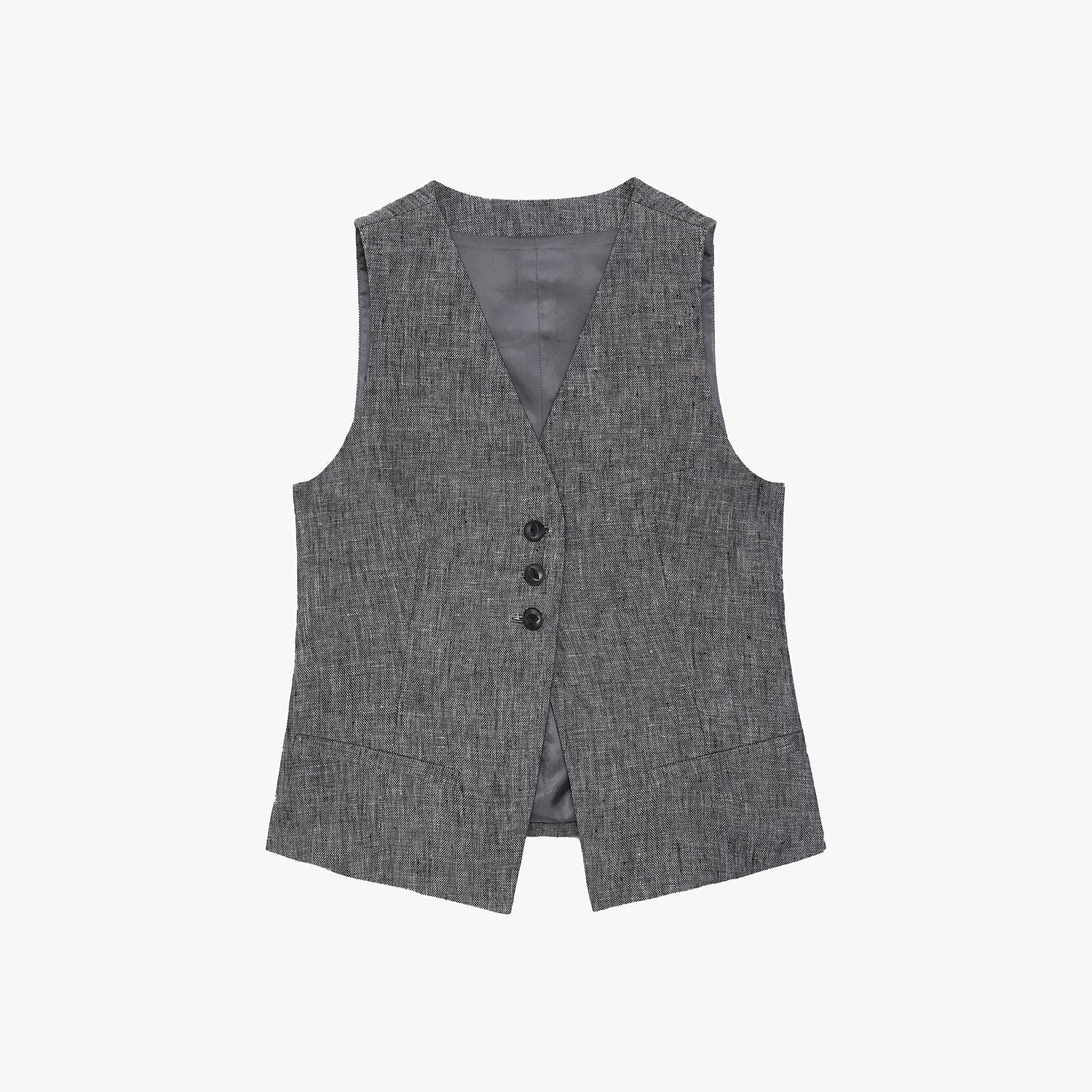 "Old Money" Linen Draped Vest and Trousers Suit