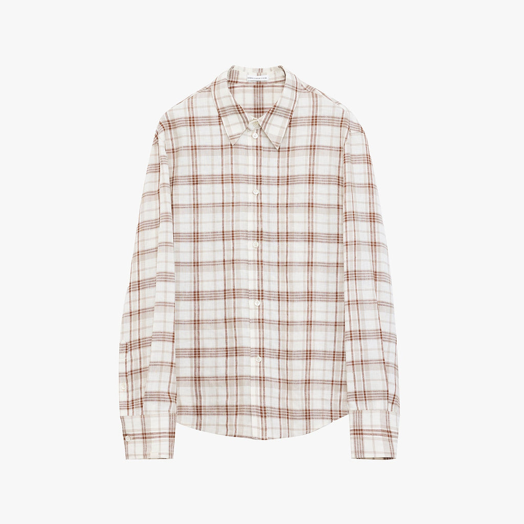 "Plaid Sketch" Linen Two-Piece Set