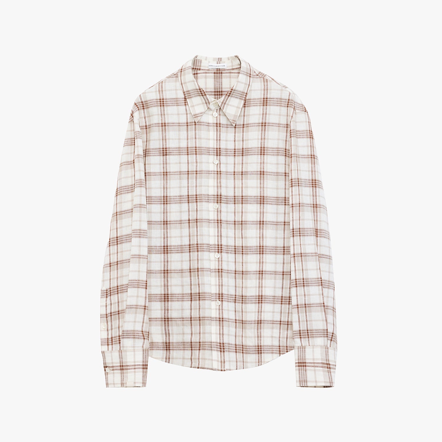 "Plaid Sketch" Linen Two-Piece Set